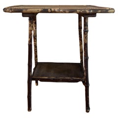 Antique Tortoise Bamboo Accent Table