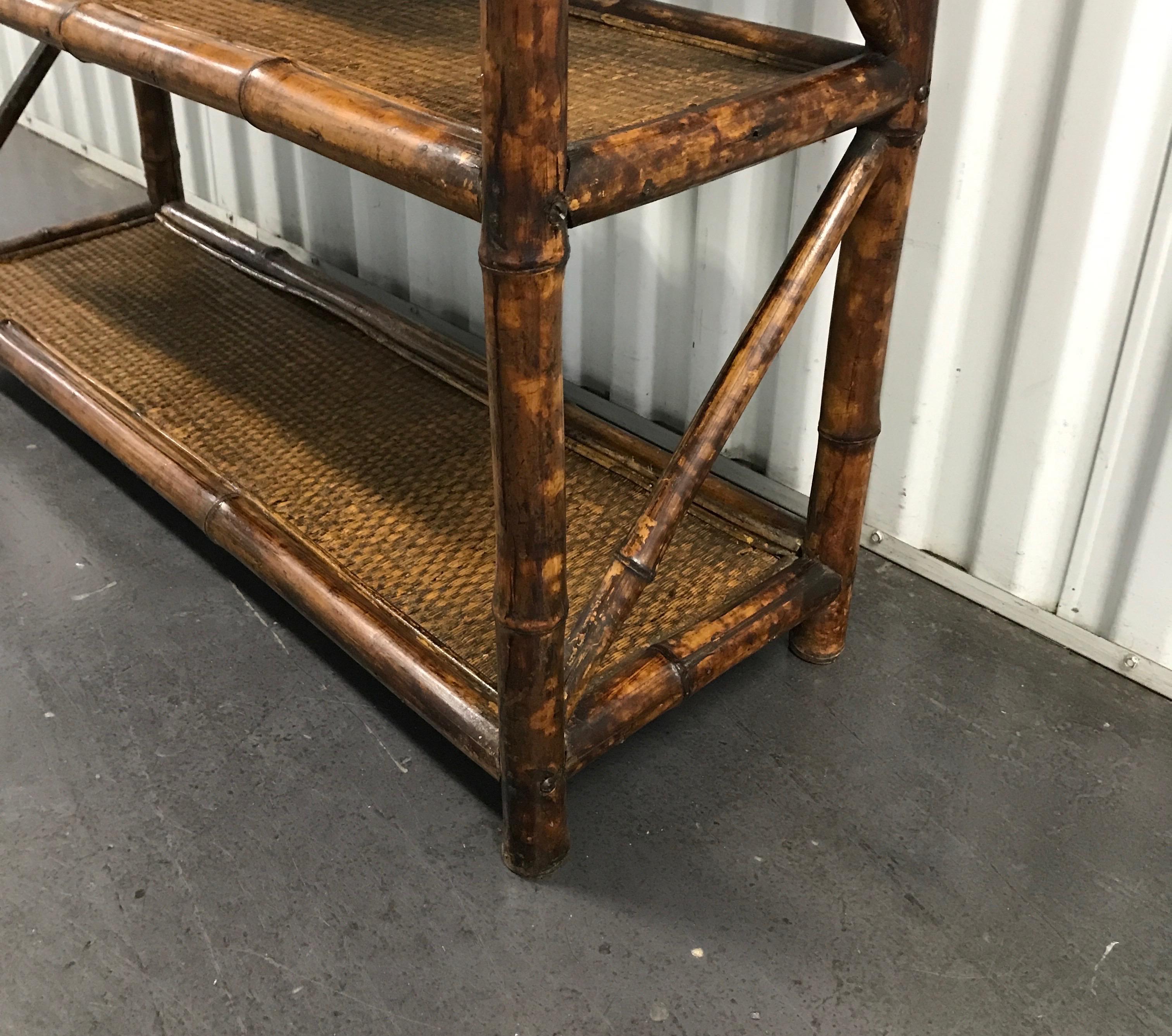 antique bamboo etagere