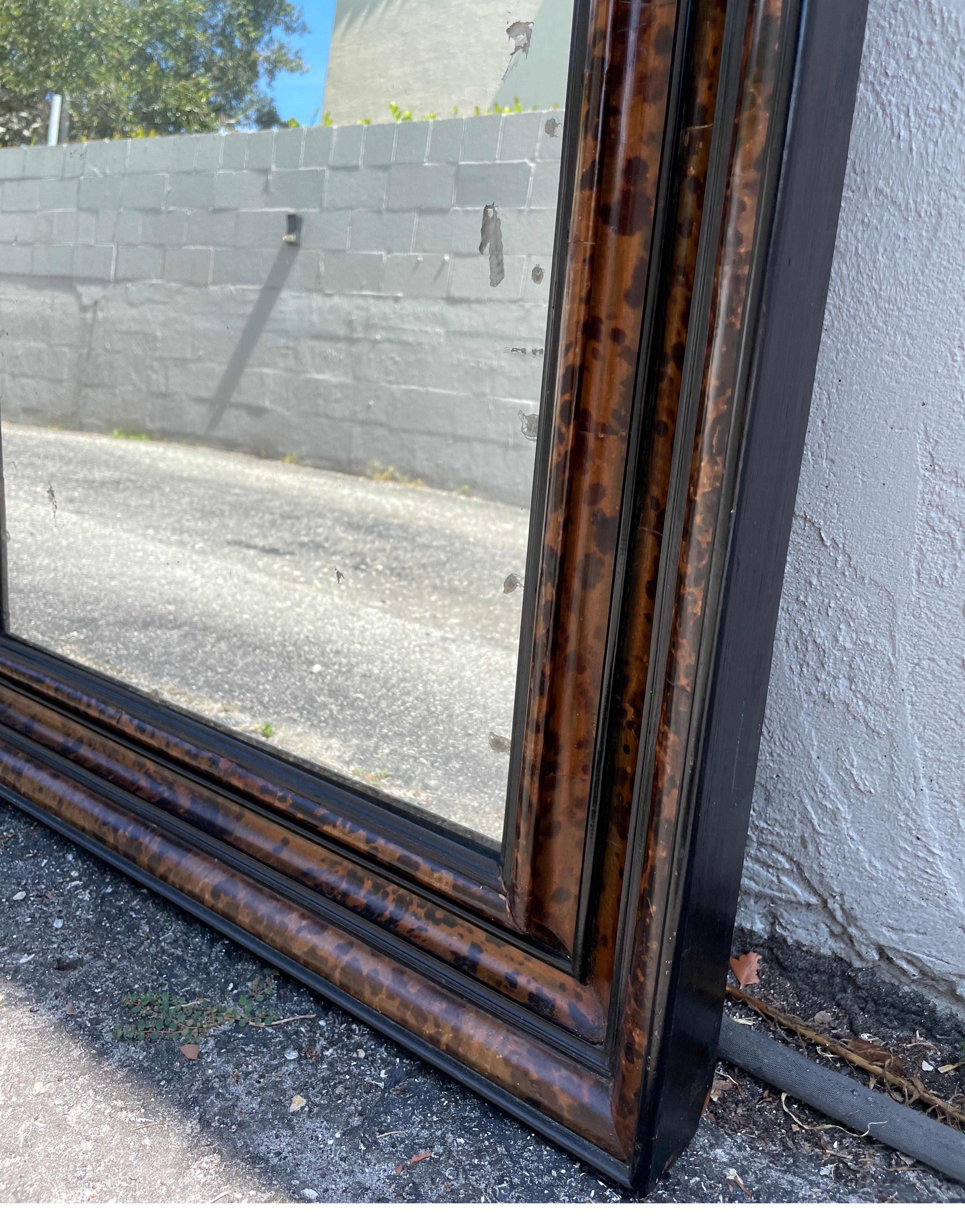 Antique Tortoise Shell Mirror In Good Condition For Sale In West Palm Beach, FL