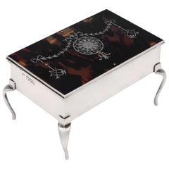 Antique Tortoiseshell and Sterling Silver Jewelry Box by William Comyns, 1912