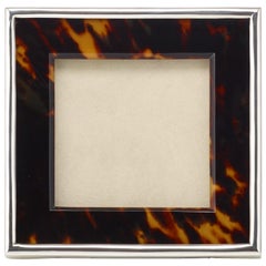 Antique Tortoiseshell and Sterling Silver Photo Frame, London, 1904