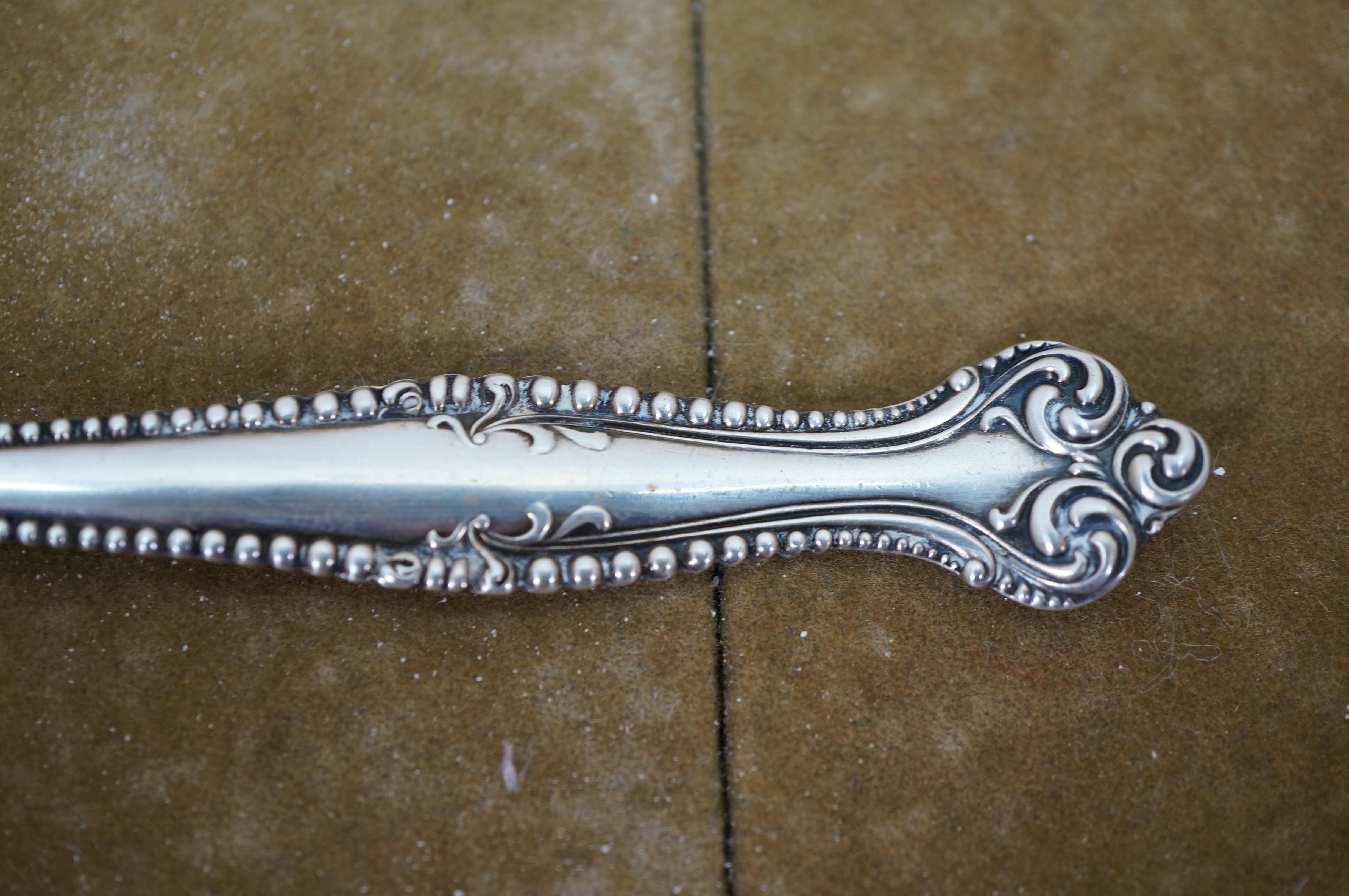 Antique Towle Sterling Silver Long Canterbury Olive Pickle Serving Fork 25g 9