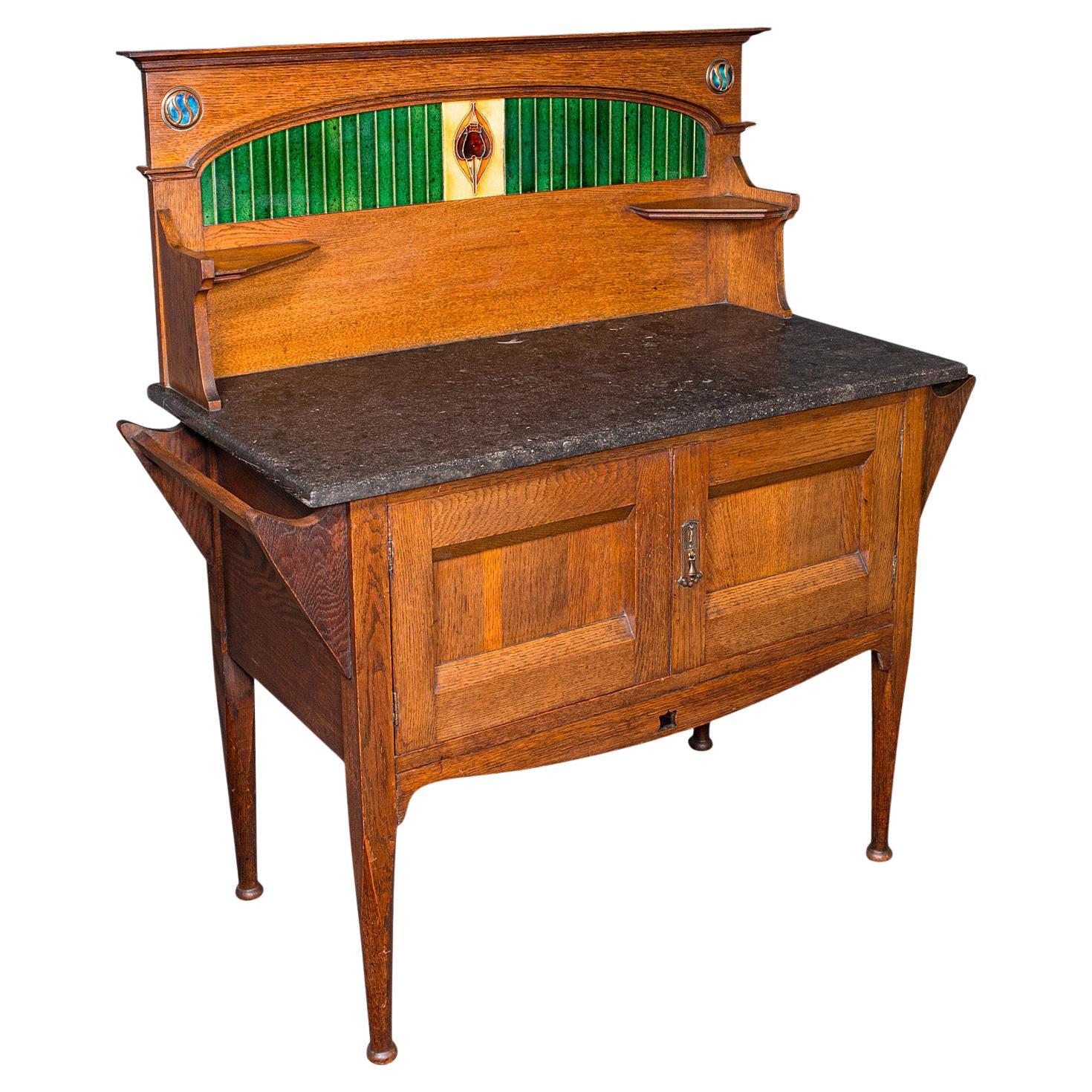 Antique Townhouse Washstand, English, Arts & Crafts, Bathroom Cabinet, Victorian