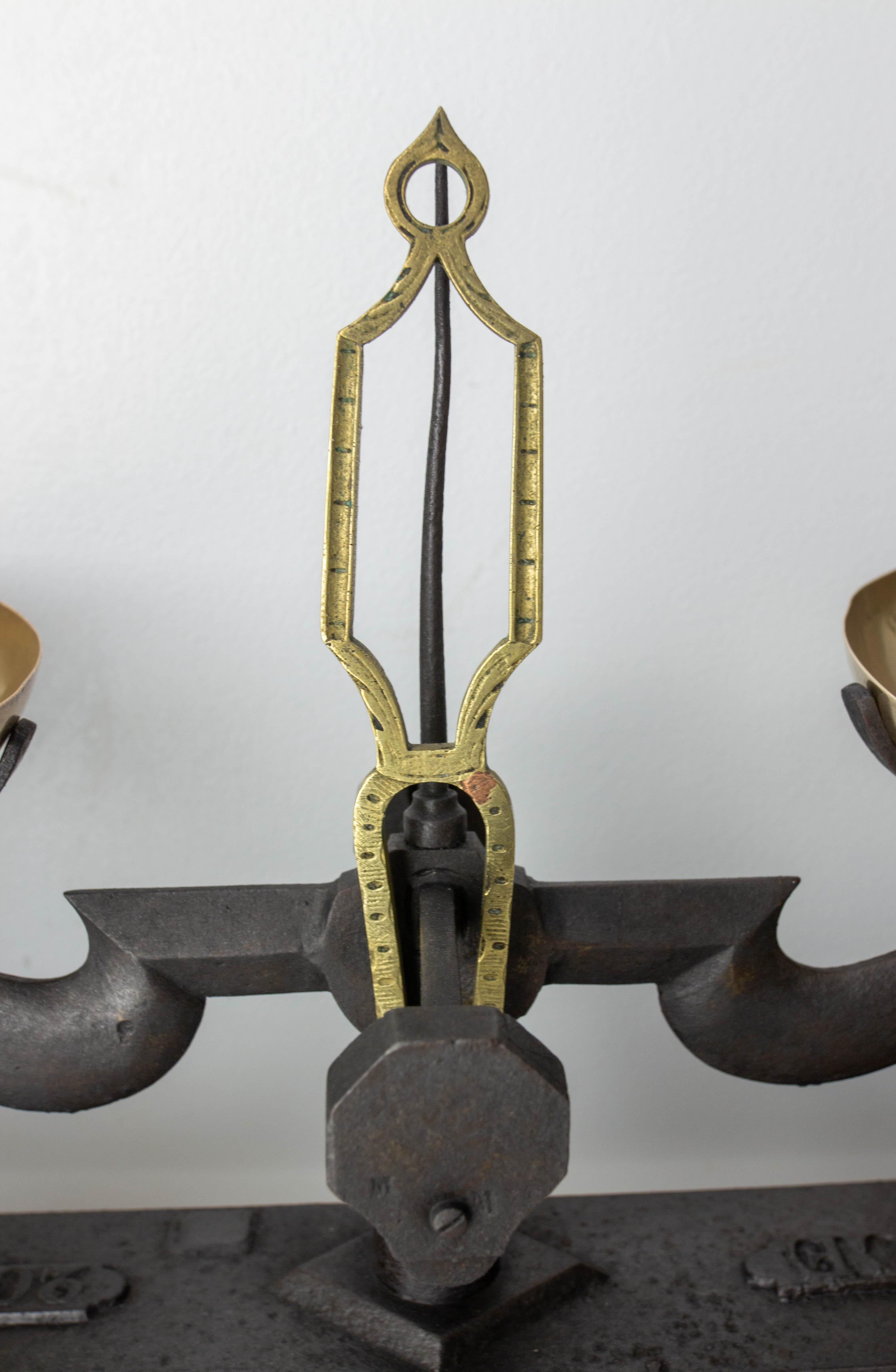 Antique Trade Scale Brass and Cast Iron, France, circa 1880 For Sale 1