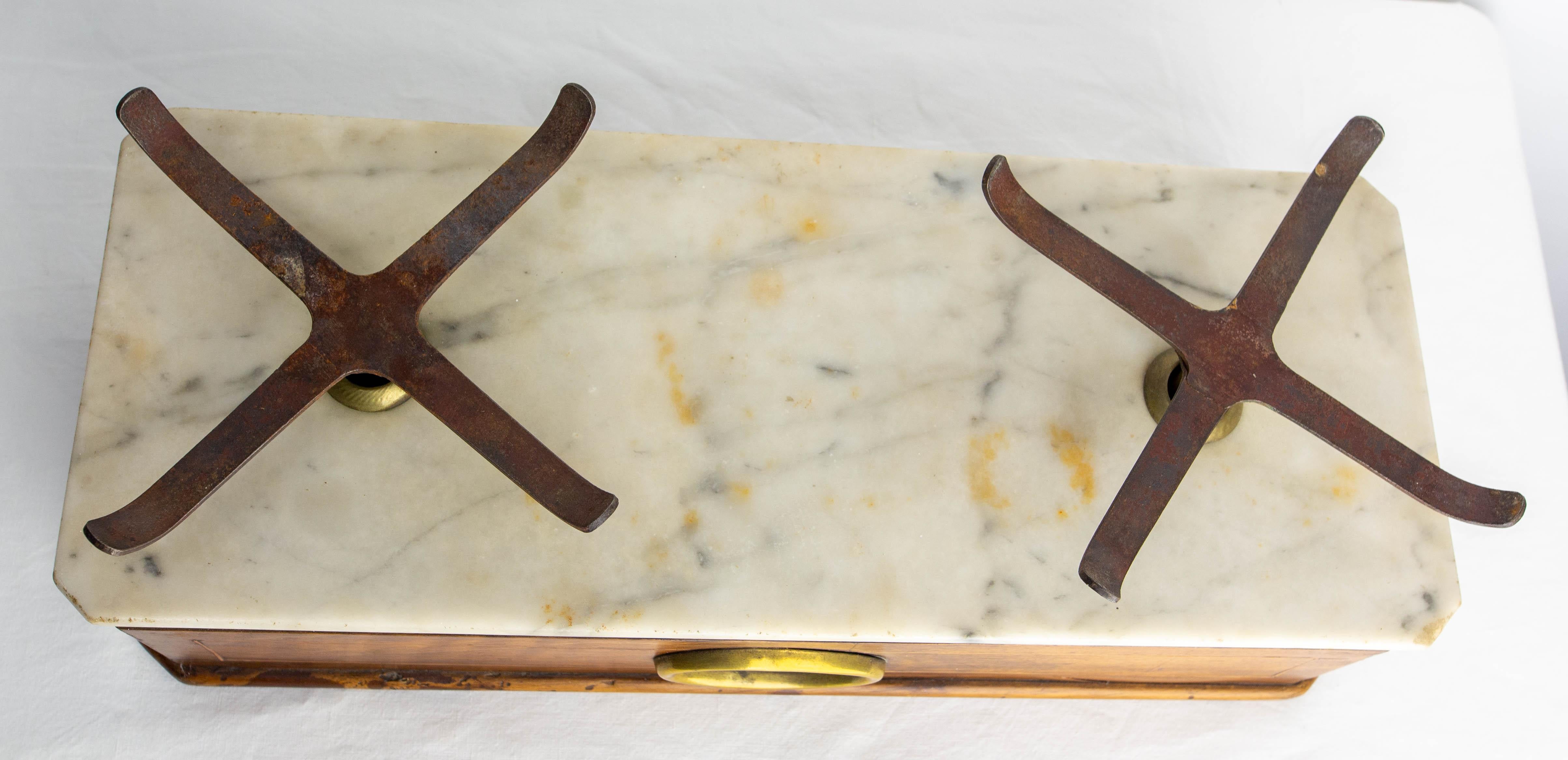 Antique Trade Scale Copper, Beech and Marble, France, circa 1880 4