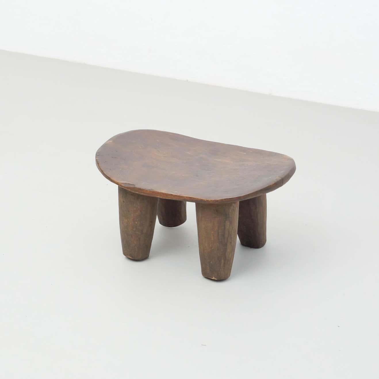 Rustic Antique Traditional African Wood Stool, circa 1930 For Sale