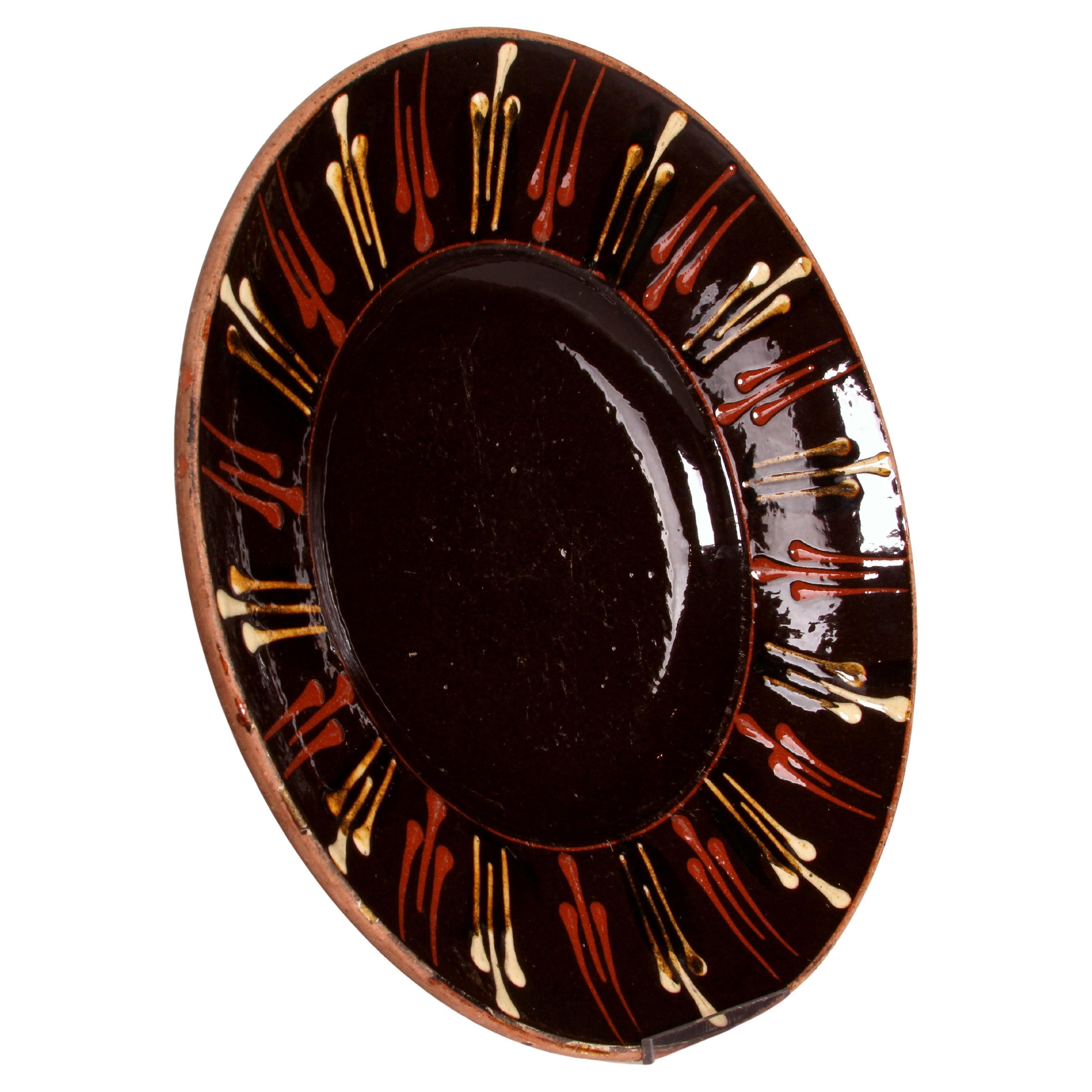 Antique French Art Pottery Bowl (anche piatto da parete) Francia ar. 1900