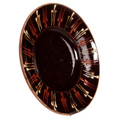 Bol en poterie d'art française traditionnelle antique (également plaqué mural) France ar. 1900