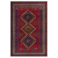 Tapis Shirvan traditionnel du Caucase noué à la main