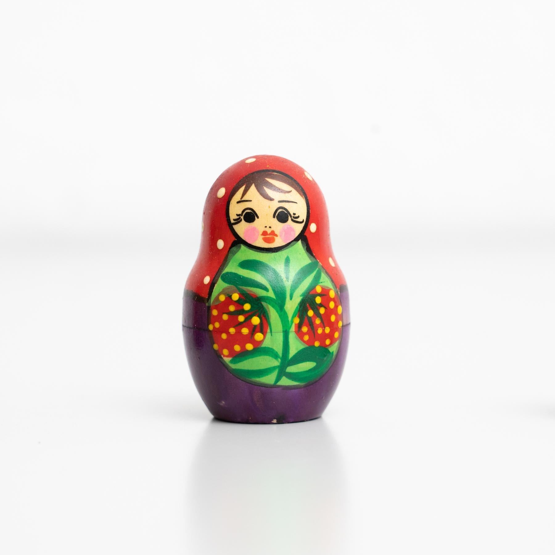 Antique Traditional Hand-Painted Wooden Russian Doll, circa 1960 15
