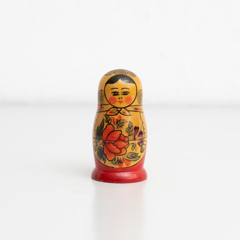 POUPÉE DE NIDIFICATION Vintage Russe En Bois Matriochka Peinte À La