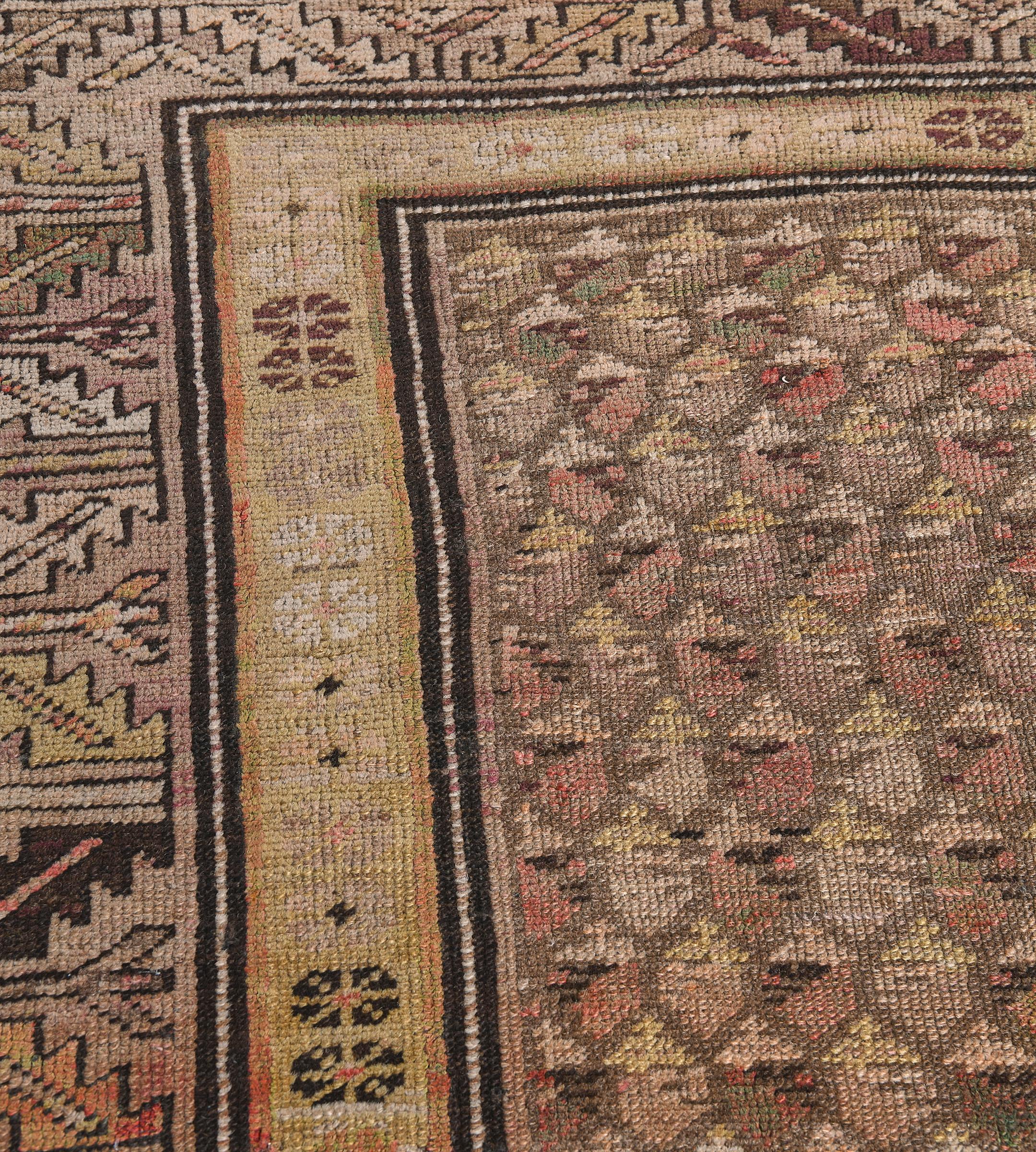 Hand-Knotted Antique Traditional Handwoven Karabagh Rug For Sale