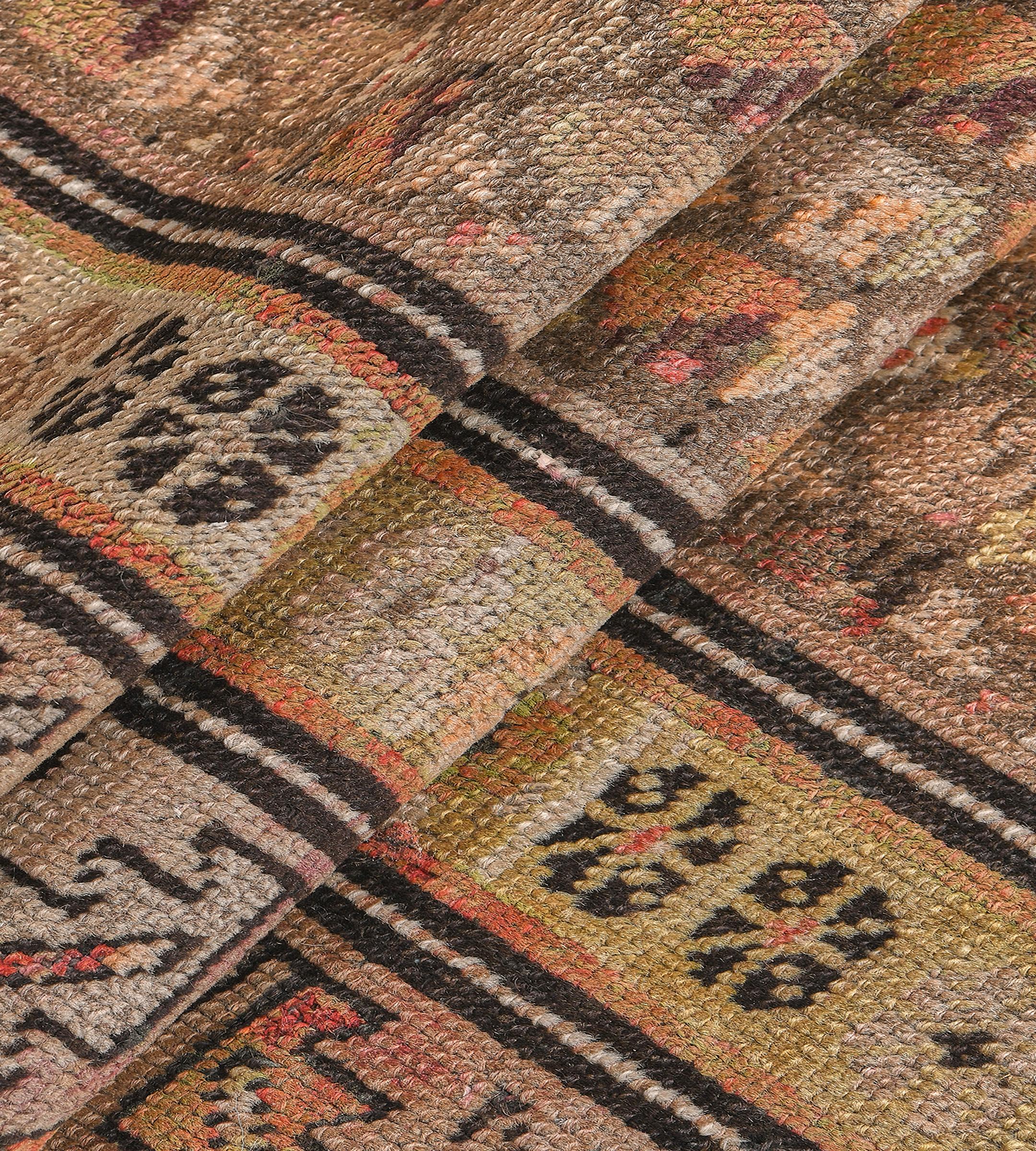 Wool Antique Traditional Handwoven Karabagh Rug For Sale