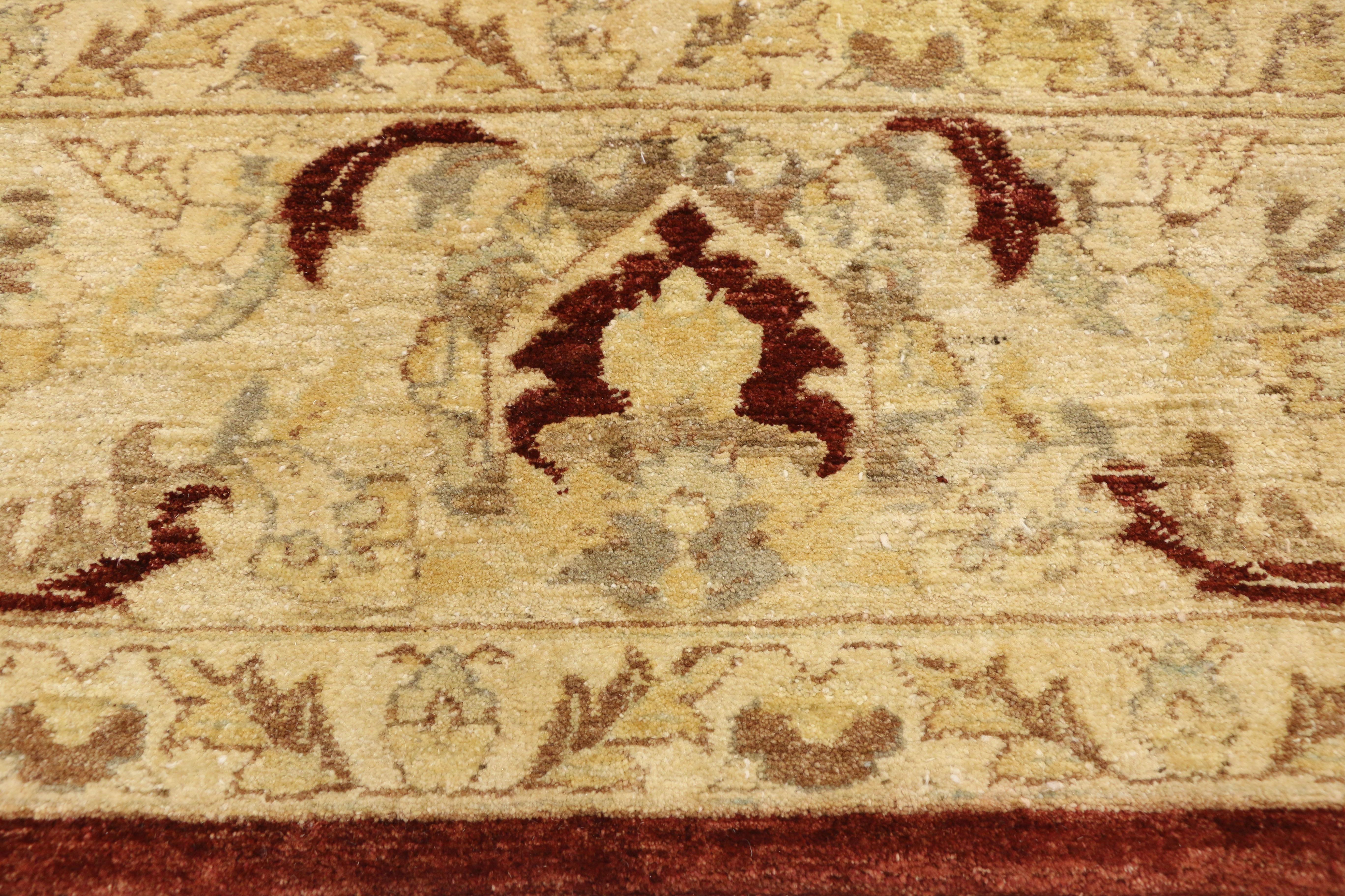 Antiker, traditioneller indischer Teppich mit persischem Design und luxuriösem Barockstil (Handgeknüpft) im Angebot