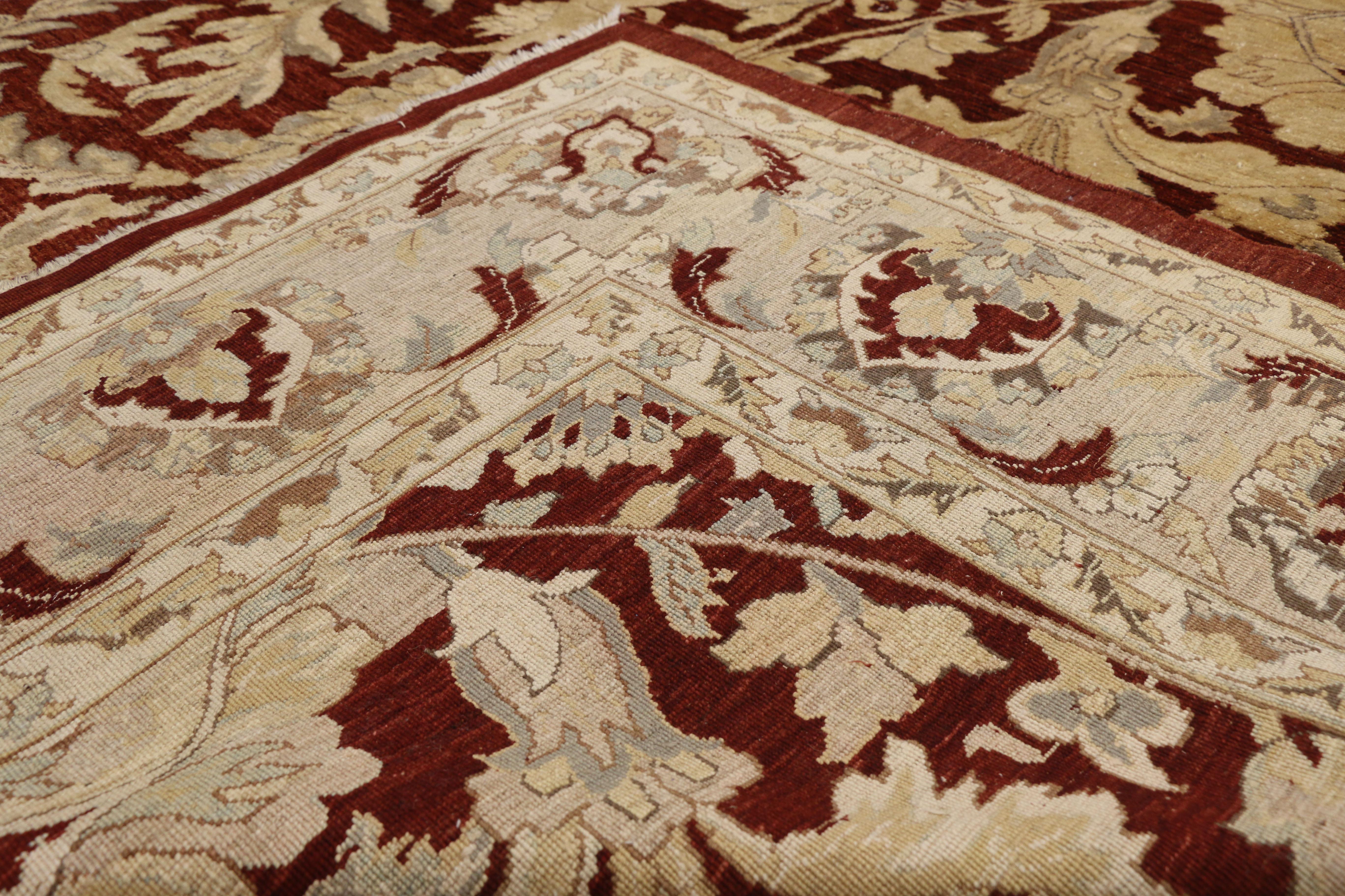Antiker, traditioneller indischer Teppich mit persischem Design und luxuriösem Barockstil im Zustand „Gut“ im Angebot in Dallas, TX