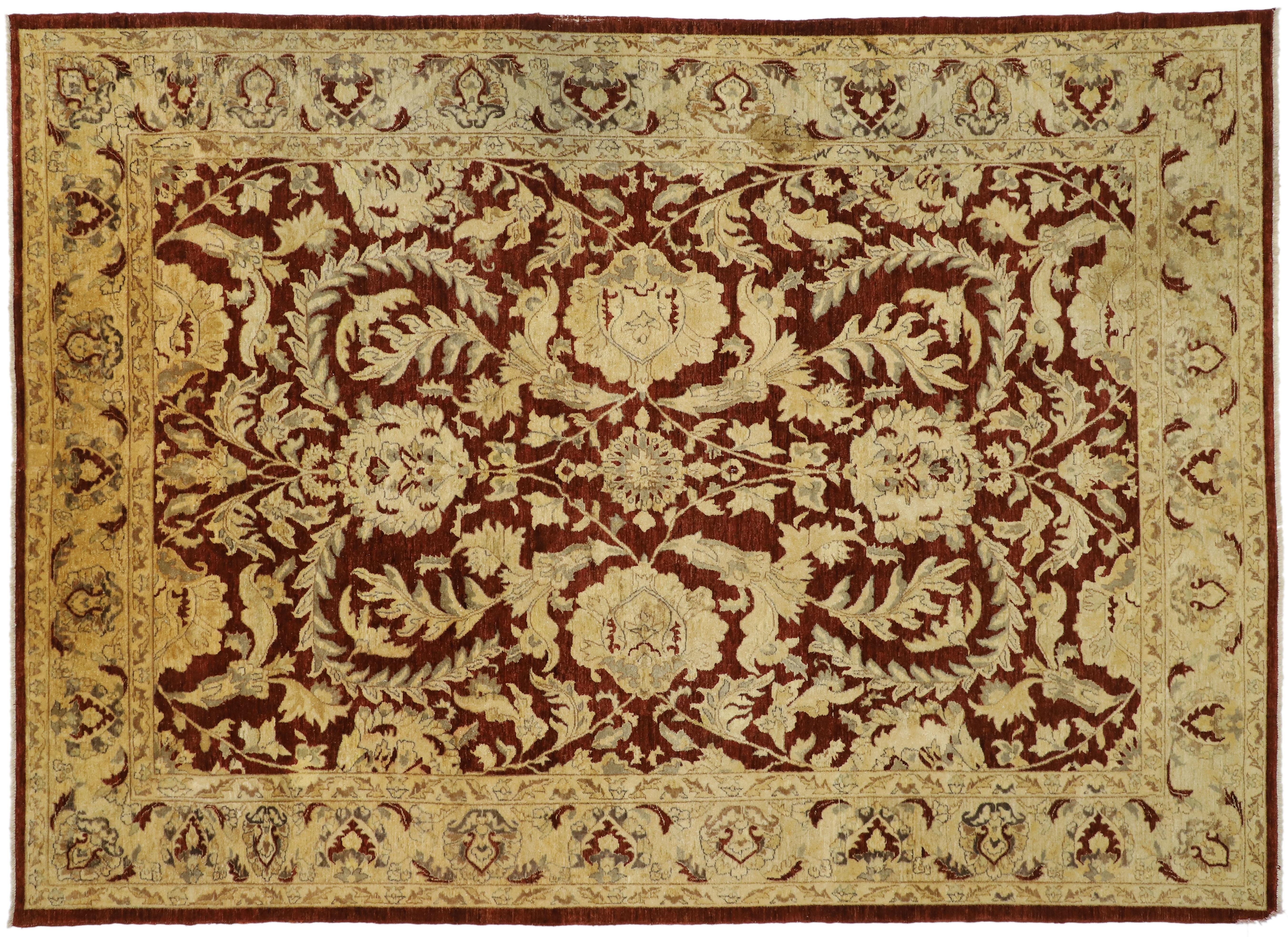 Antique Traditional Indian Area Rug with Persian Design and Luxe Baroque Style For Sale 3