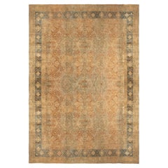 Antique Traditional Blue and Beige Rug All-Over Floral Pattern by Rug & Kilim
