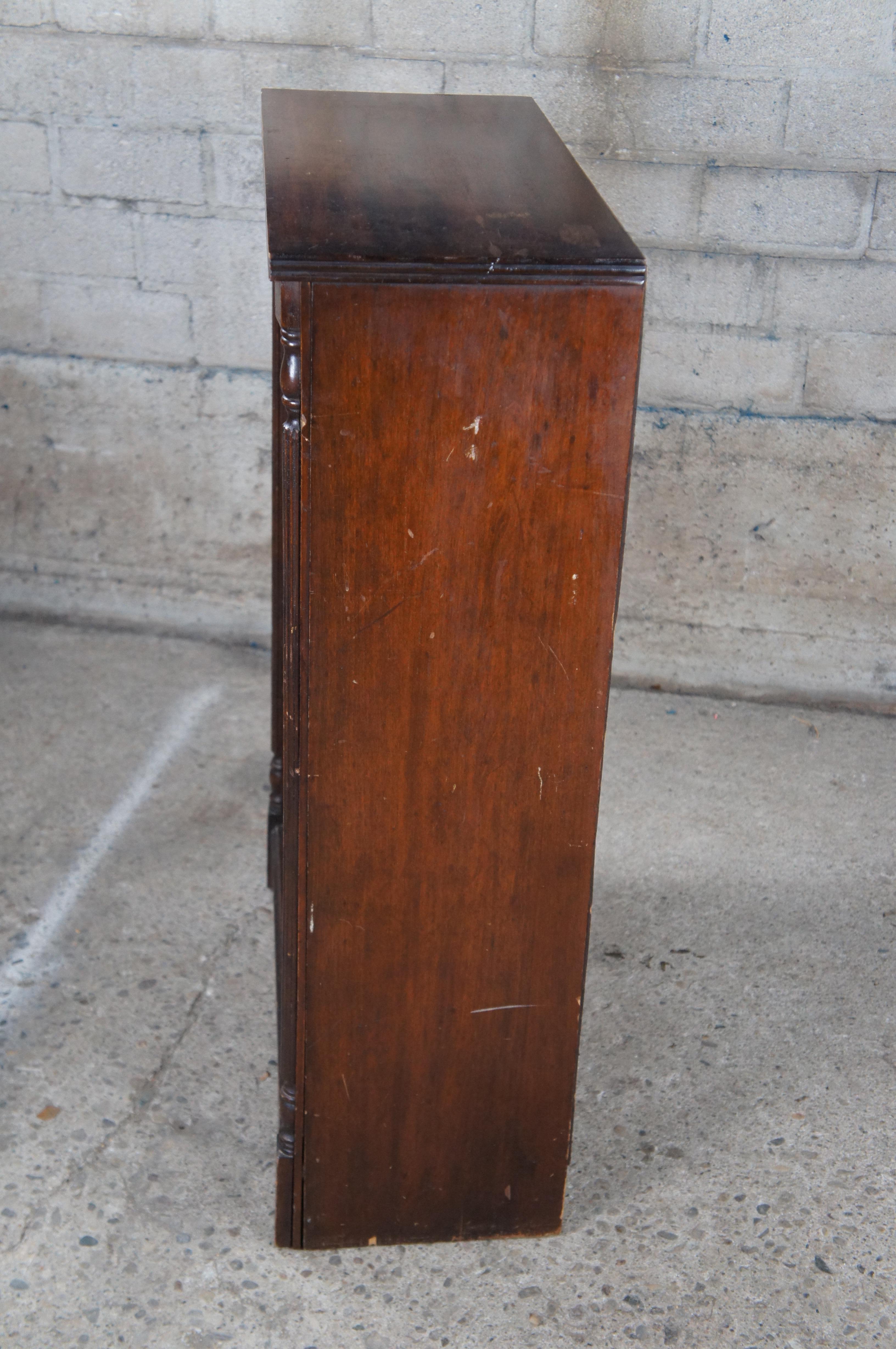 Antique Traditional Mahogany Petite Lawyer Library Bookcase Bookshelf 36
