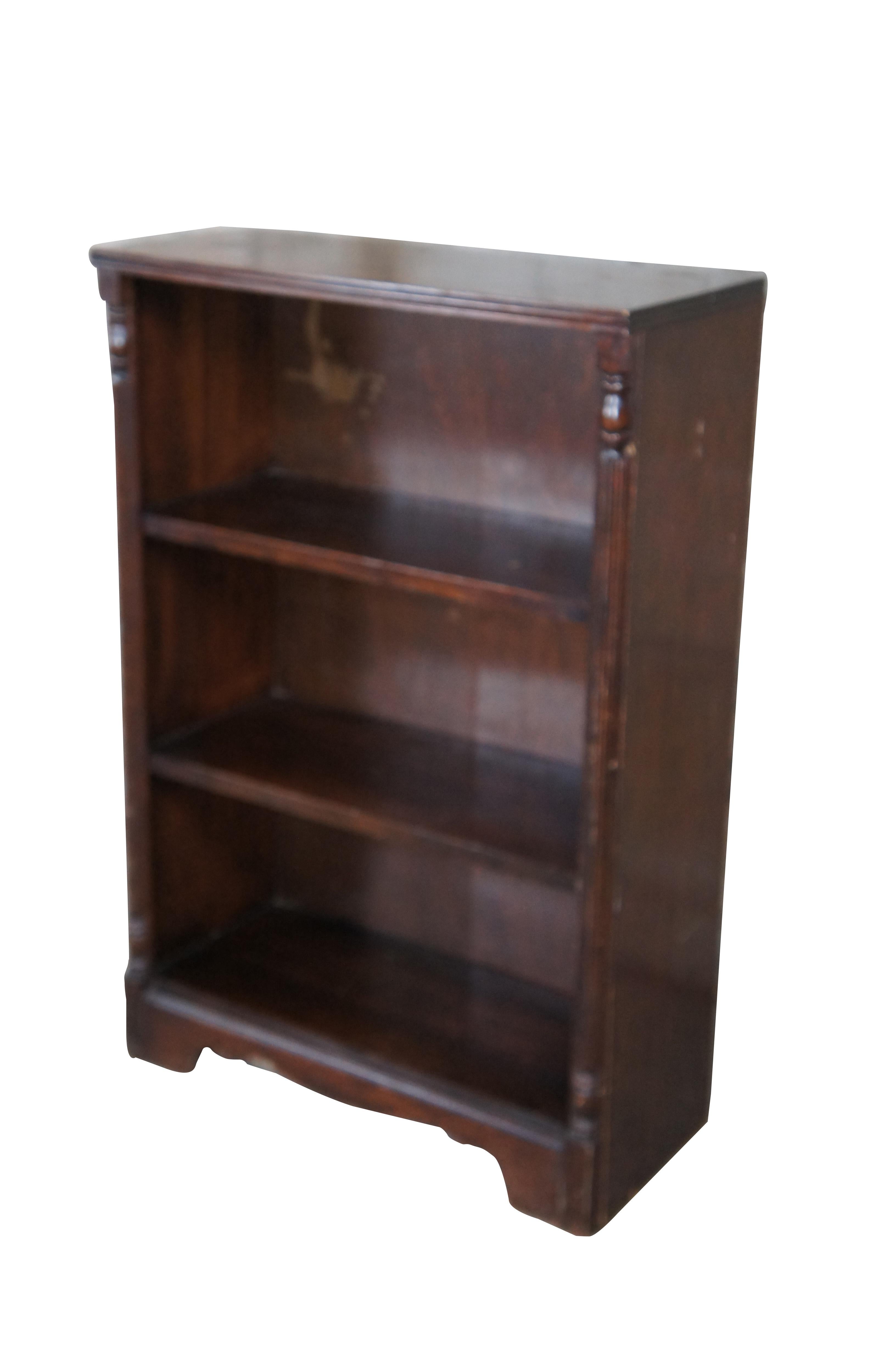 Antique Traditional Mahogany Petite Lawyer Library Bookcase Bookshelf 36