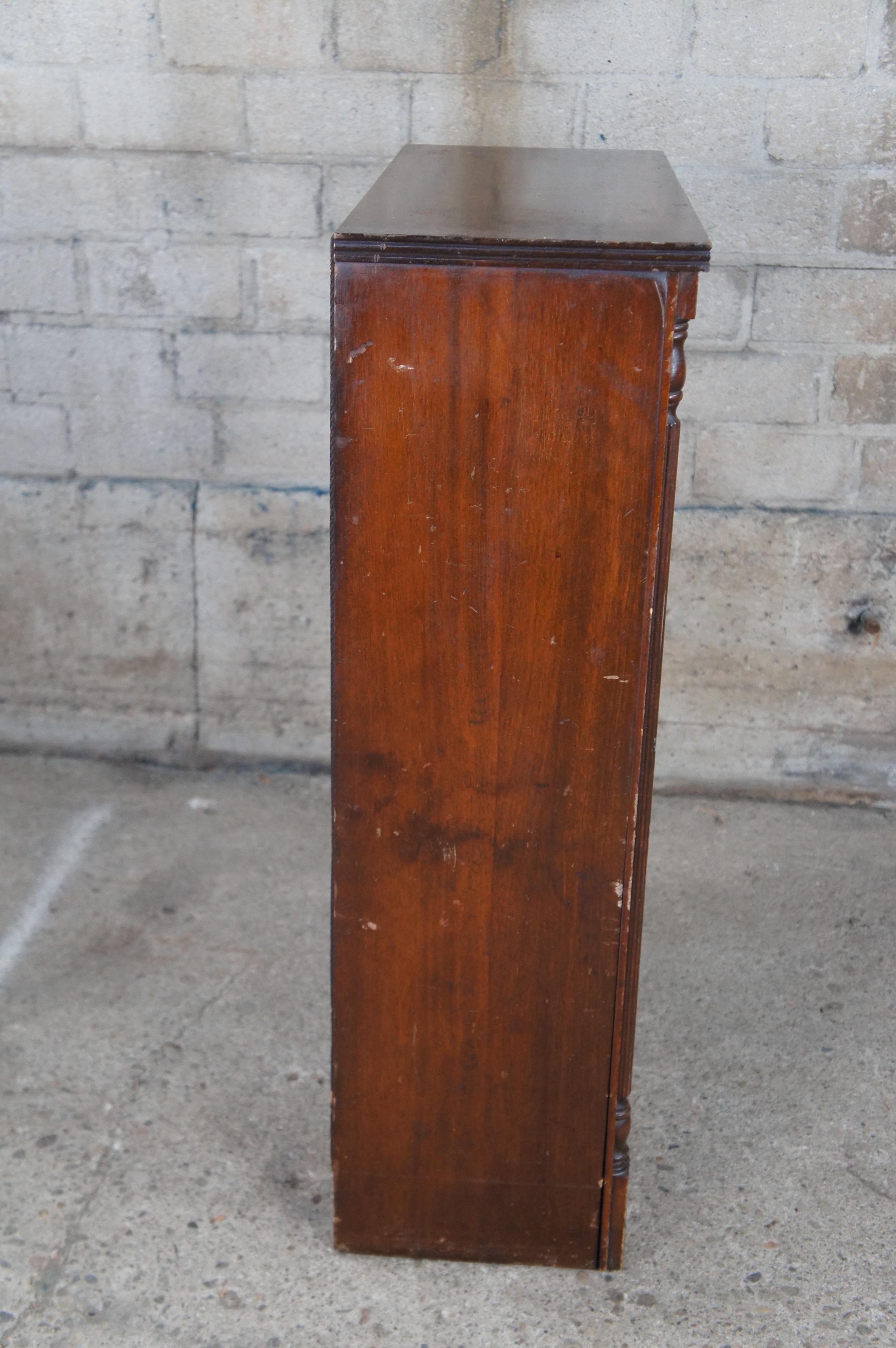 Antique Traditional Mahogany Petite Lawyer Library Bookcase Bookshelf 36