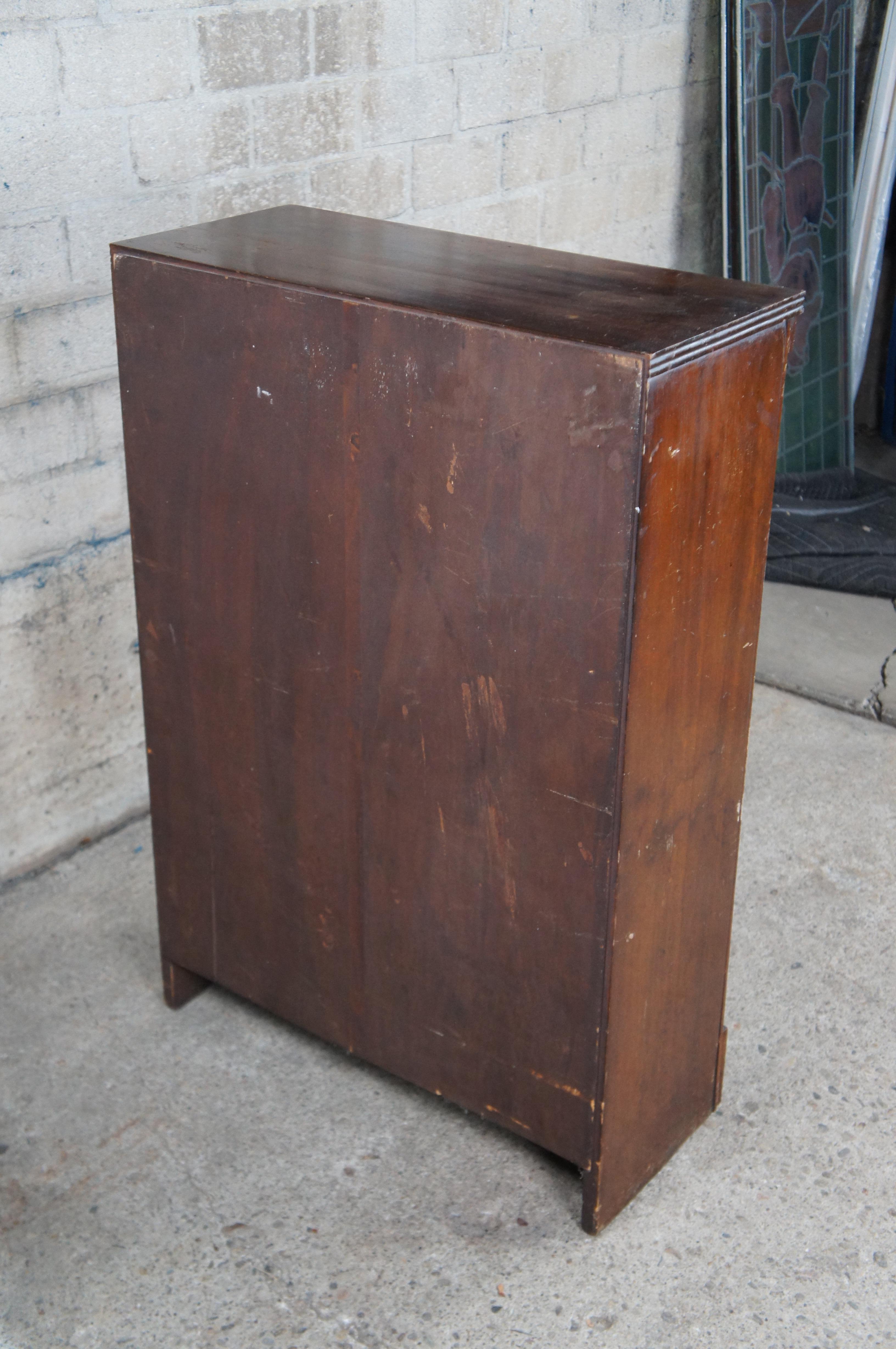 Antique Traditional Mahogany Petite Lawyer Library Bookcase Bookshelf 36