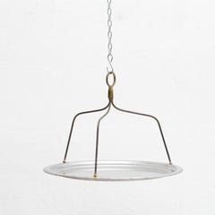 Antique Traditional Metal Round Tray, circa 1950