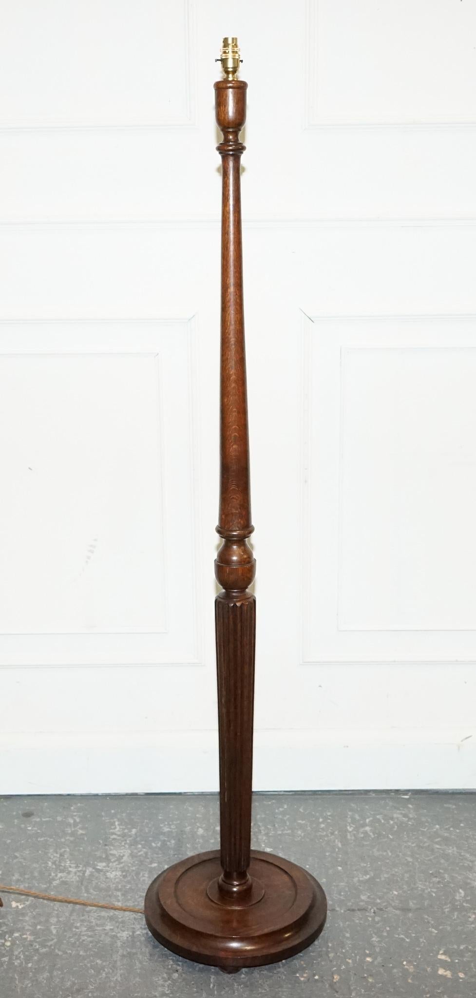 Antiques of London



We are delighted to offer for sale this Antique Traditional Oak Standard Floor Lamp.

It embodies a sense of enduring strength and rustic charm. Crafted from solid oak, it features a sturdy, often substantial, base and a