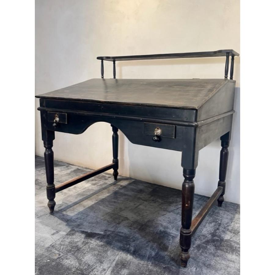 Antique Traditional Secretary Wood Desk with Shelf, FR-1062 For Sale 3