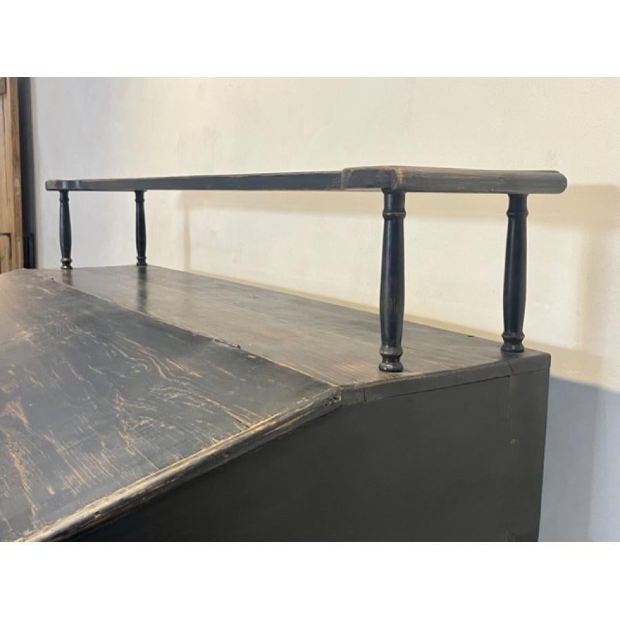 Antique Traditional Secretary Wood Desk with Shelf, FR-1062 For Sale 5