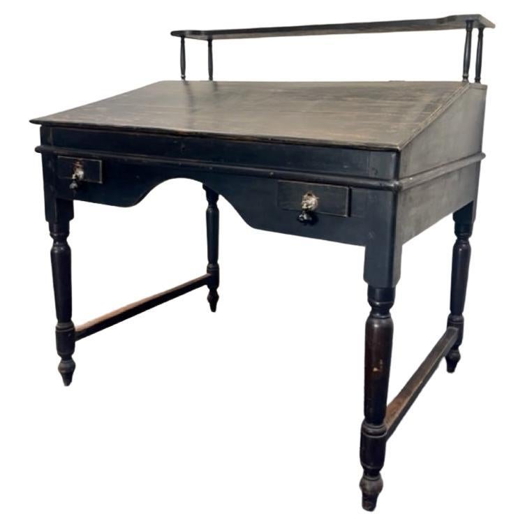 Antique Traditional Secretary Wood Desk with Shelf, FR-1062 For Sale