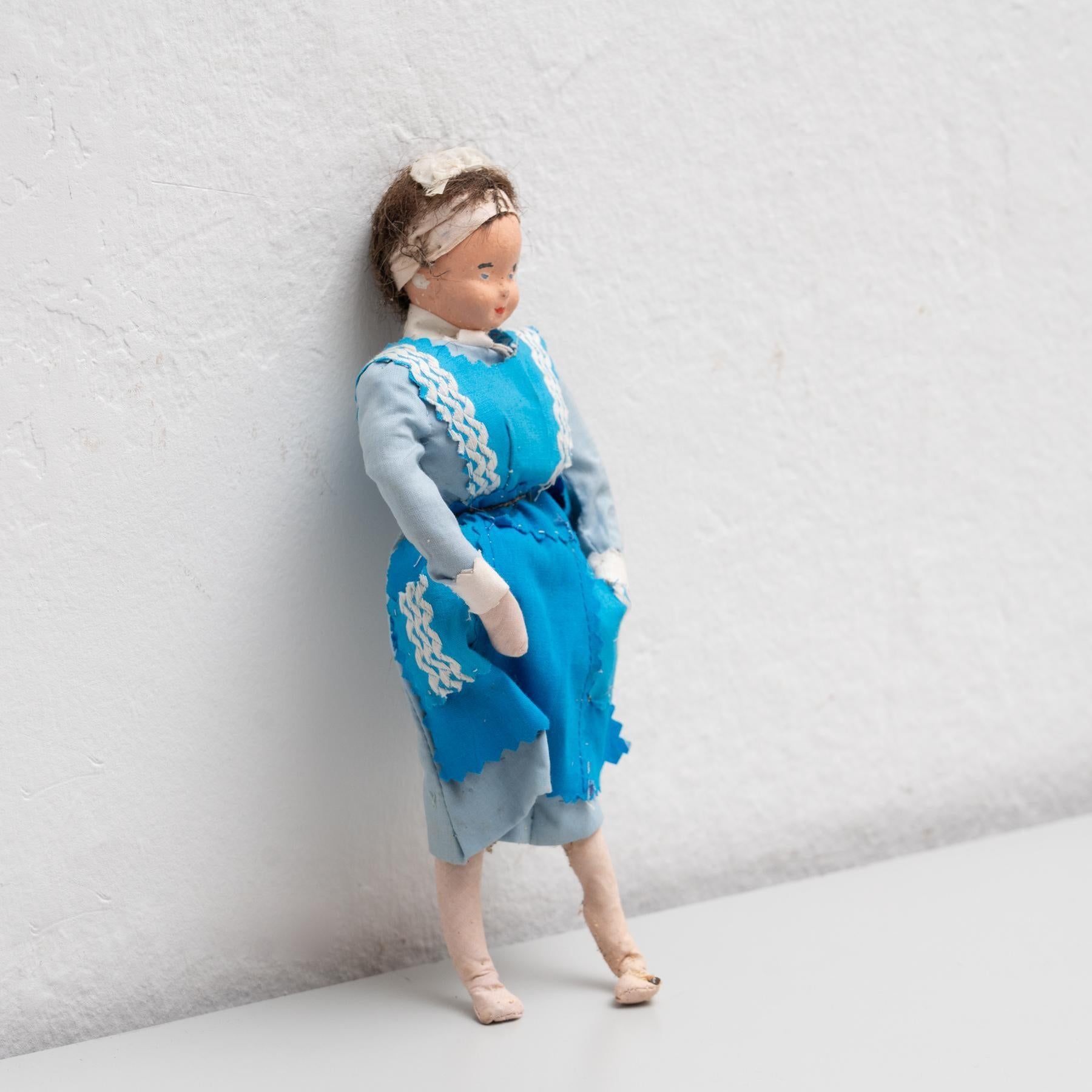 Mid-Century Modern Antique Traditional Spanish Maid Rag Doll, circa 1920 For Sale
