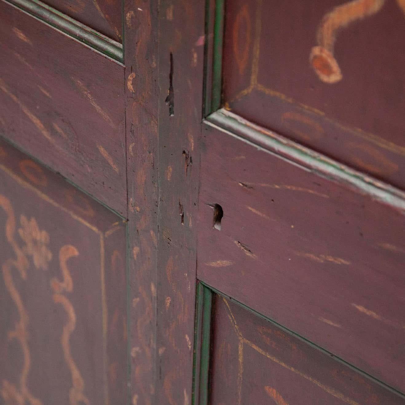 Antique Traditional Spanish Polychrome Wardrobe, circa 1930 For Sale 4