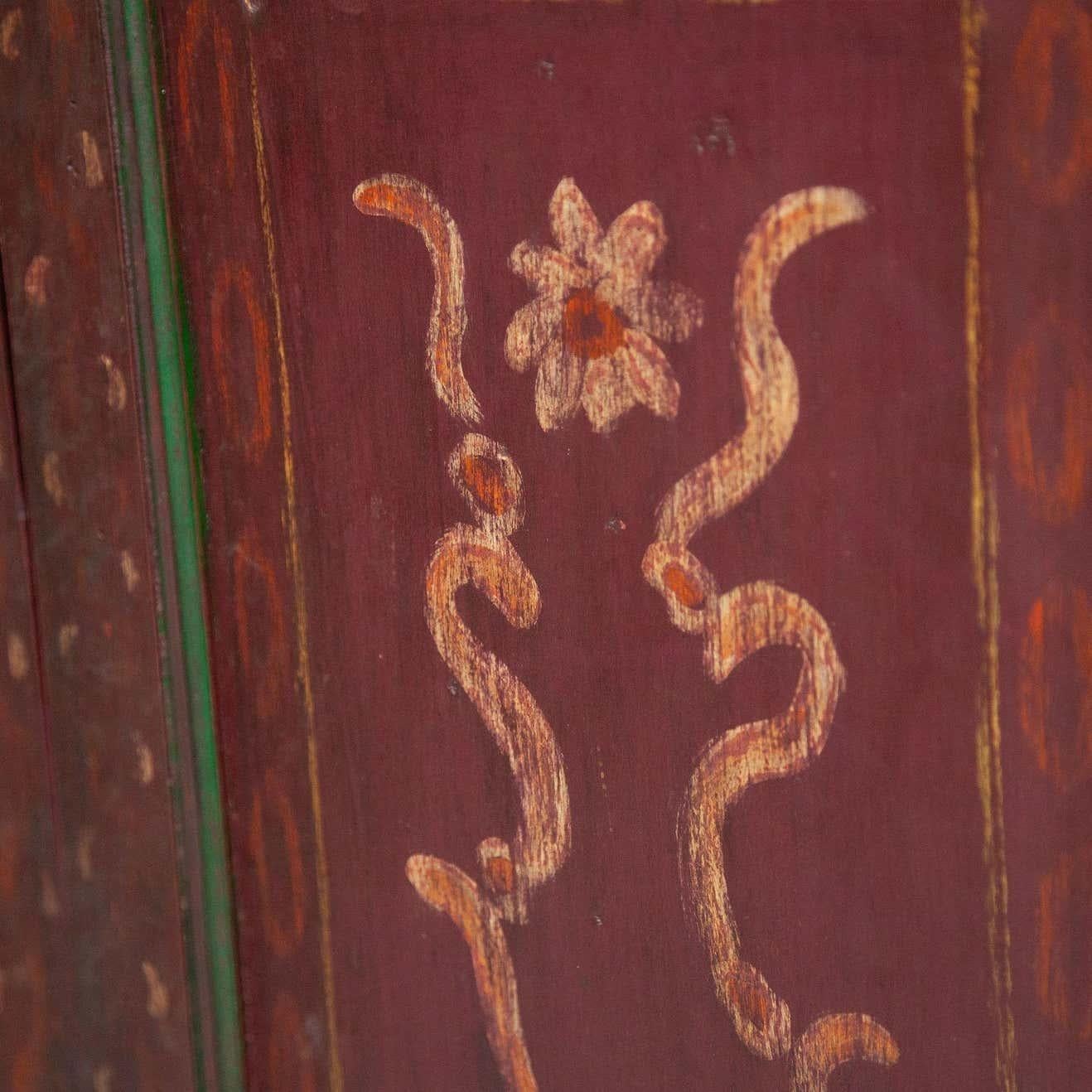Antique Traditional Spanish Polychrome Wardrobe, circa 1930 For Sale 2