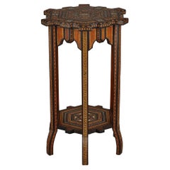 Vintage Traditional Syrian Geometrical Marquetry Side Table