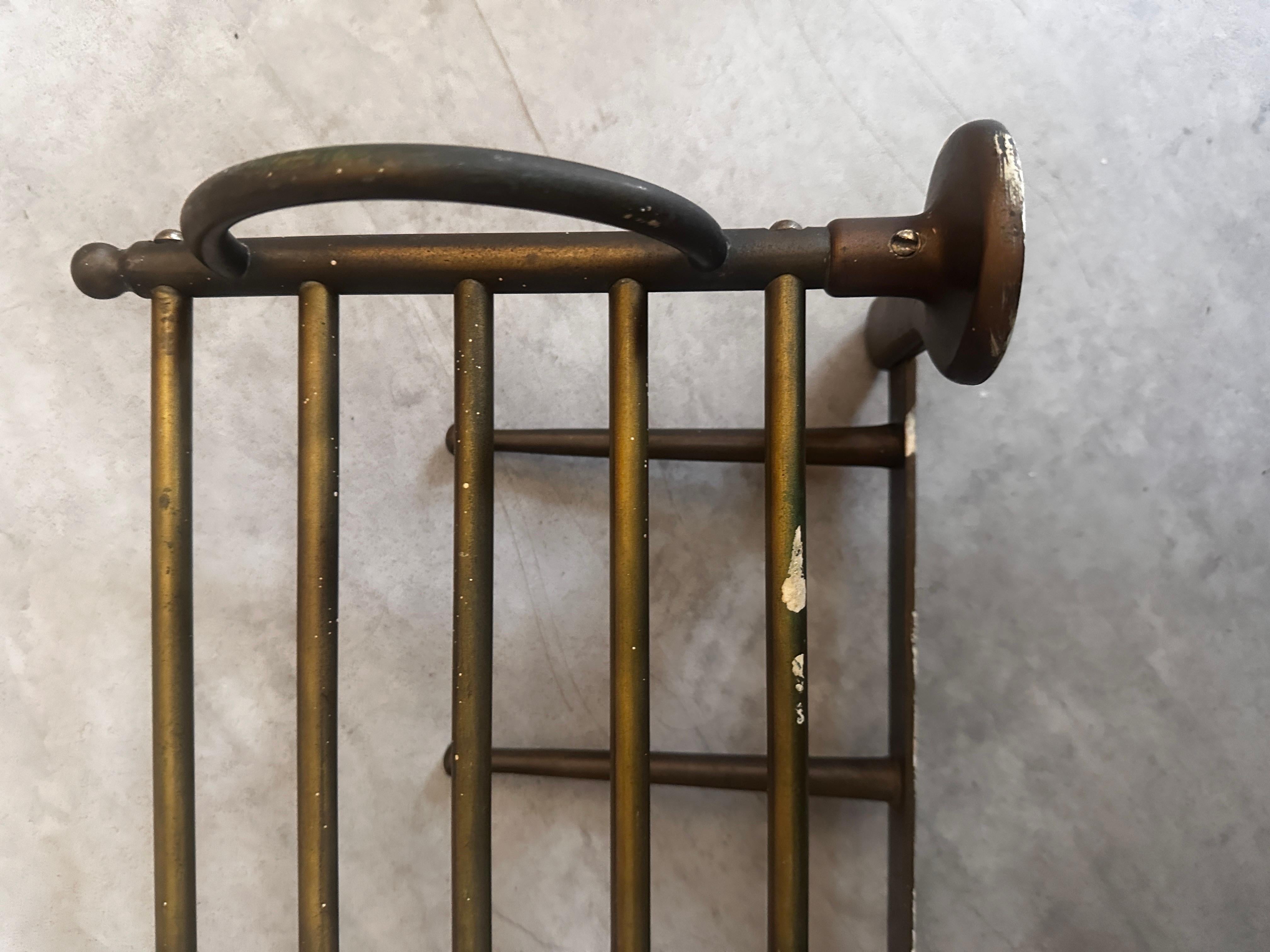 Modern Antique train luggage rack coat /hat hooks wall Mount style of Gio Ponti For Sale