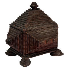 Antique Tramp Art Bank Box