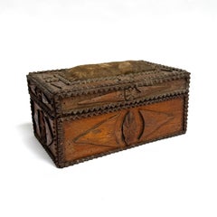 Antique Tramp Art Box Personalized by the Artist