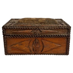 Antique Tramp Art Box Personalized by the Artist