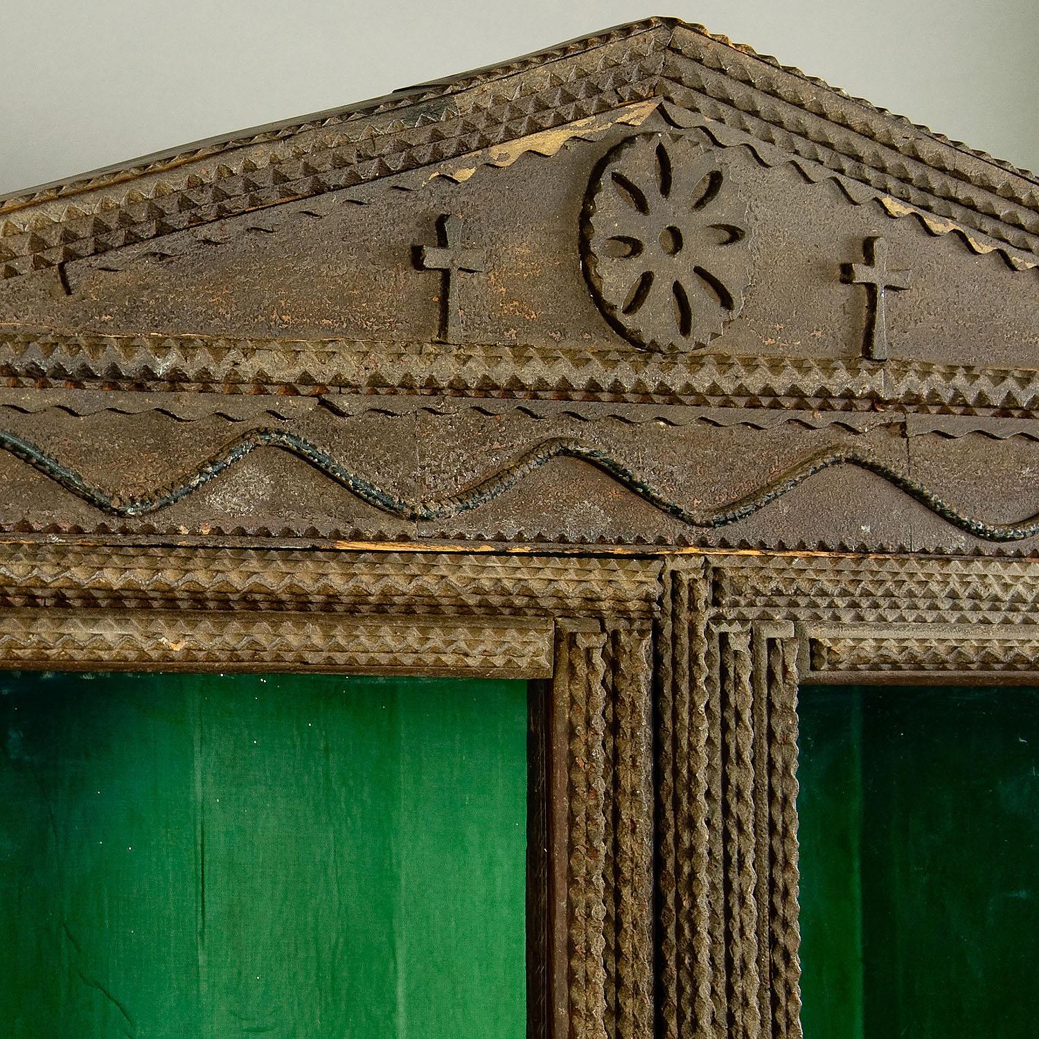 Arte Antiques Tramp Art Cabinet, ca. 1900 Bon état - En vente à Berghuelen, DE