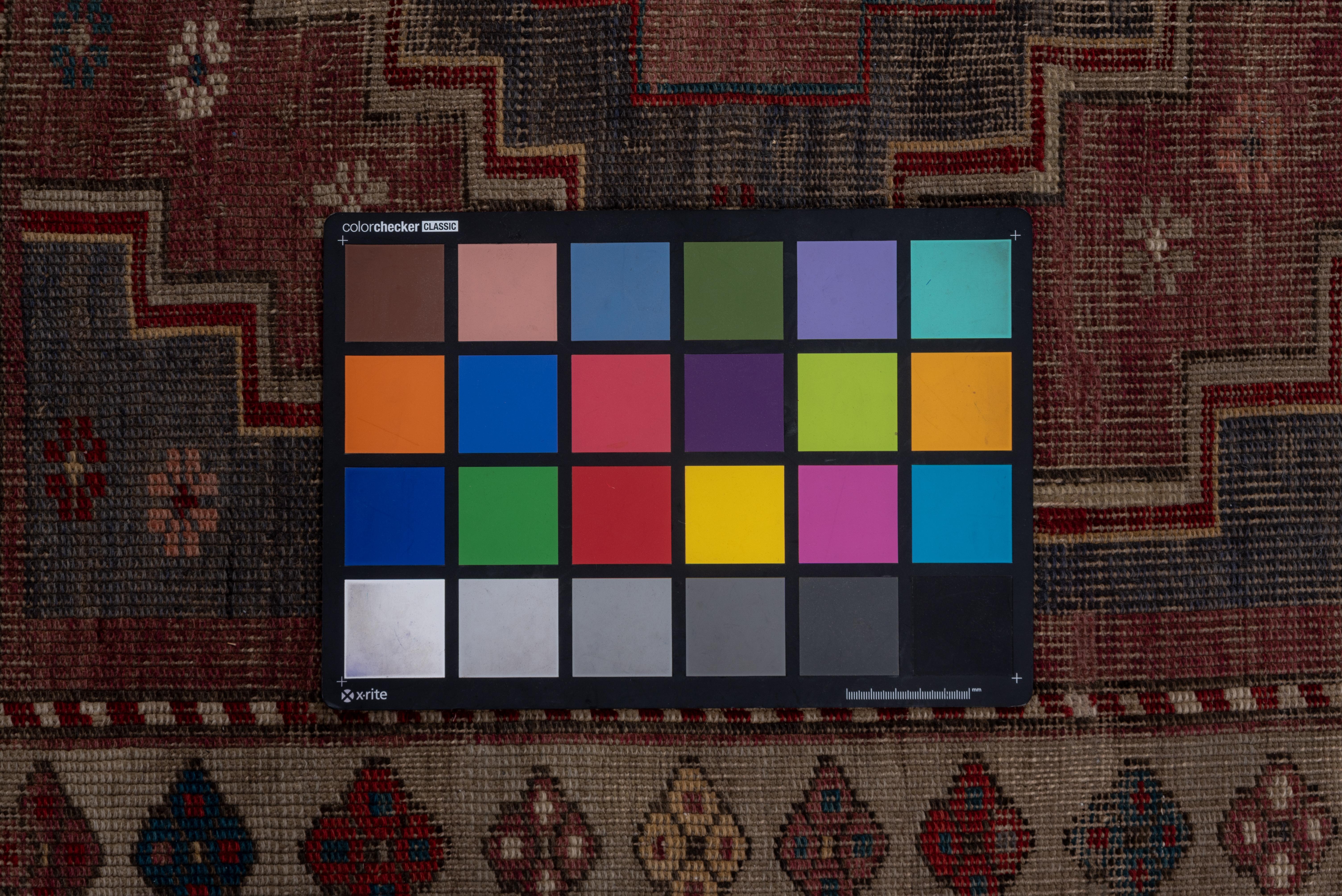 Wool Antique Transcaucasian Rug, Colorful Palette, Purple Borders, Multicolored Field For Sale