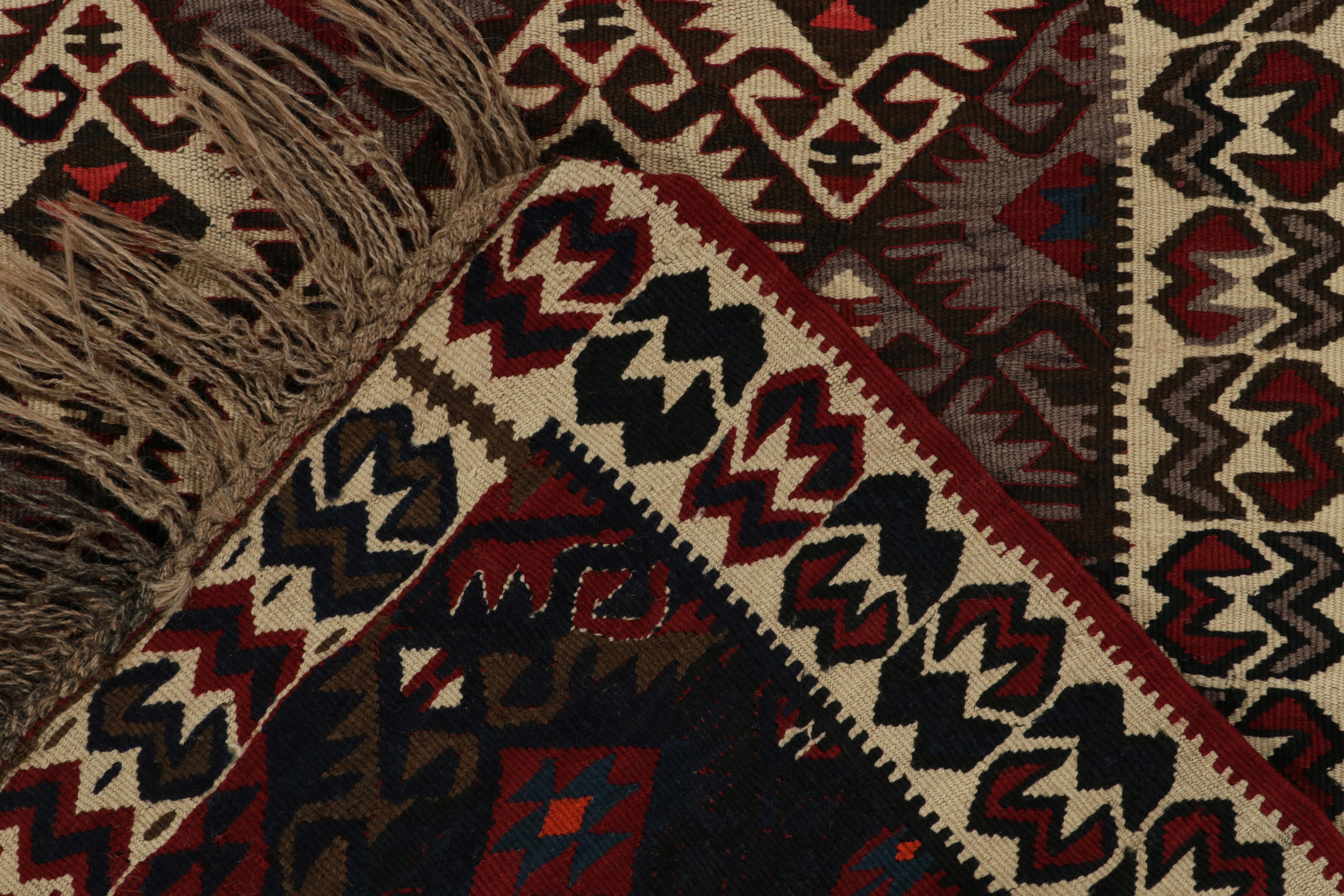 Wool Antique Turkish Kilim Rug in Beige-Brown, Gray Tribal Pattern by Rug & Kilim For Sale