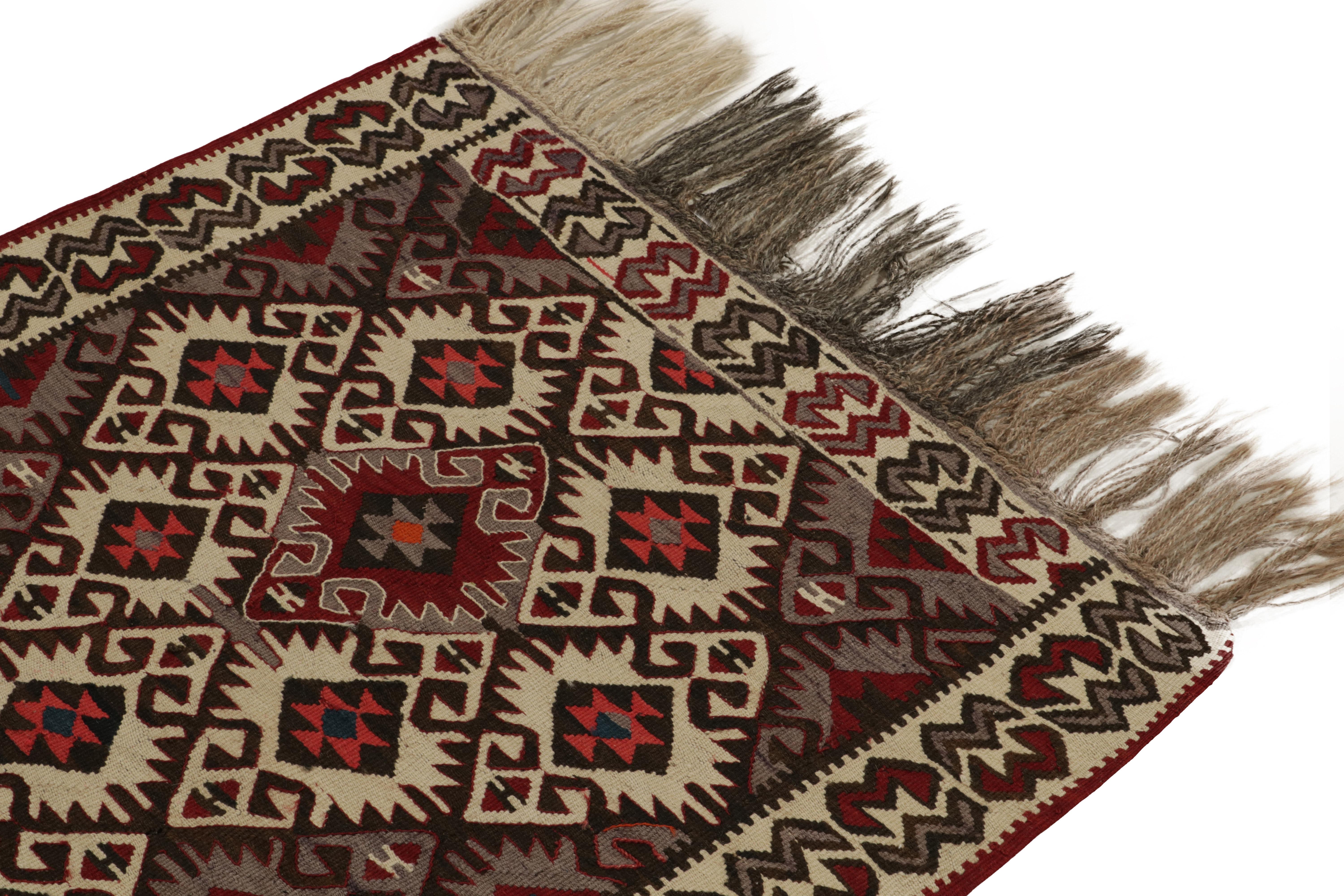 Early 20th Century Antique Turkish Kilim Rug in Beige-Brown, Gray Tribal Pattern by Rug & Kilim For Sale