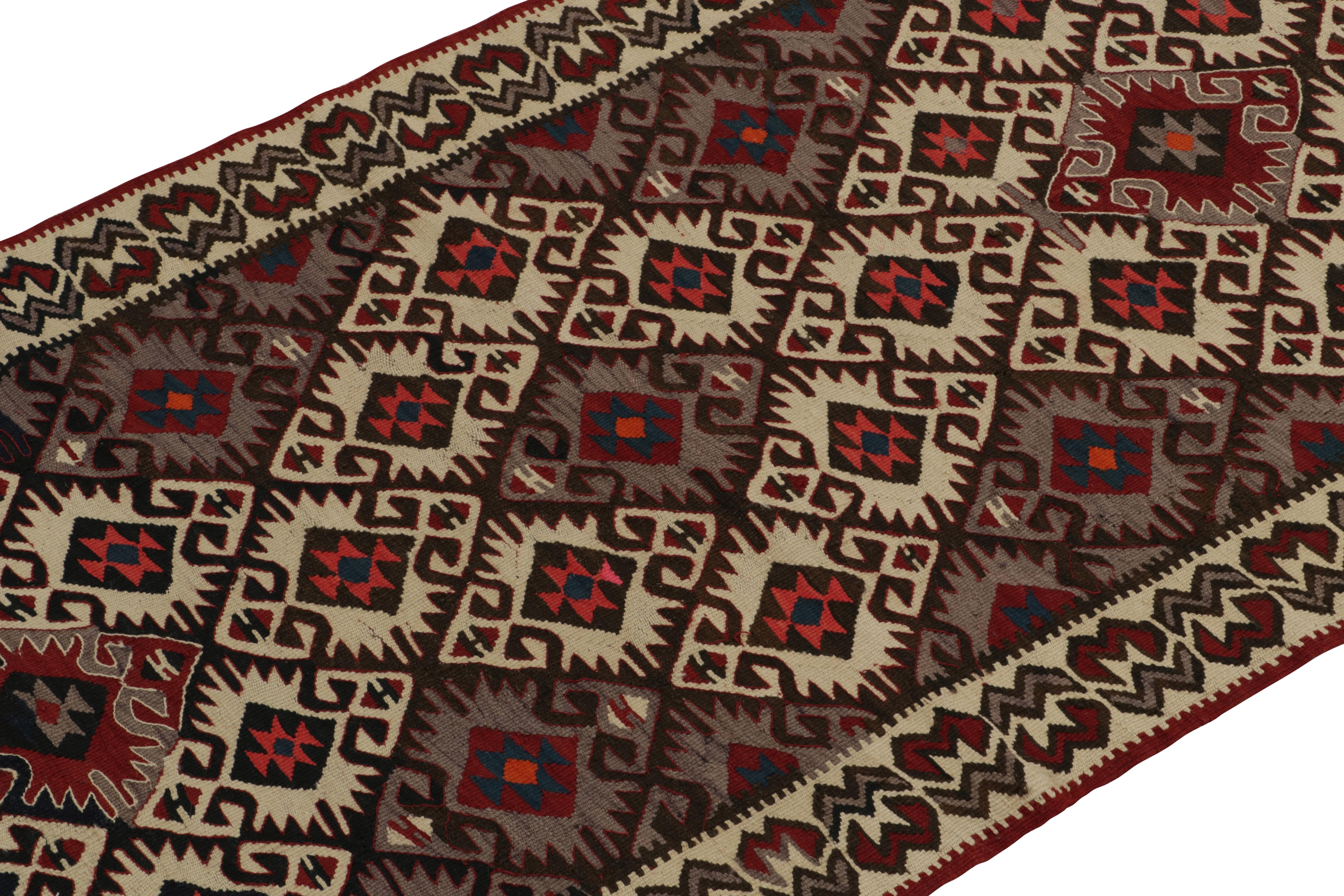 Antique Turkish Kilim Rug in Beige-Brown, Gray Tribal Pattern by Rug & Kilim In Good Condition For Sale In Long Island City, NY