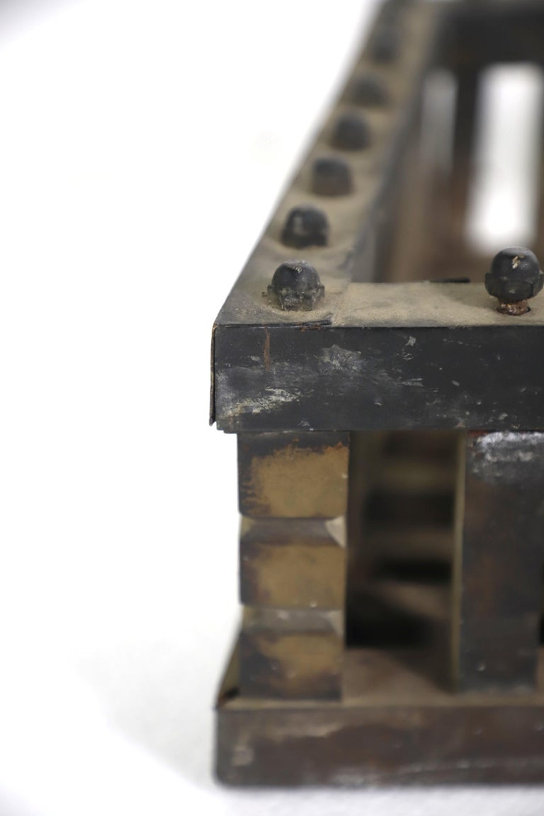 Antique Trapezoid Shape Fireplace Log Holder Hex Heads For Sale at 1stDibs