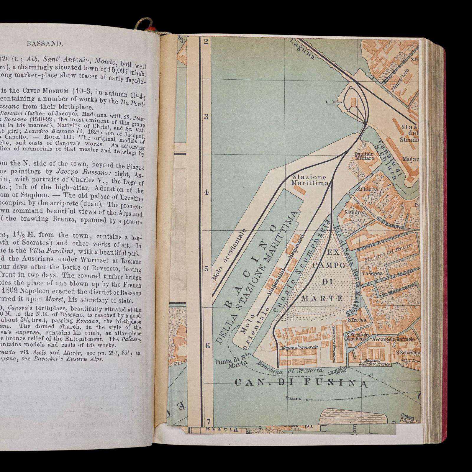 Antique Travel Book, Baedeker’s Northern Italy, Maps, Guide, Edwardian, C.1903 For Sale 4