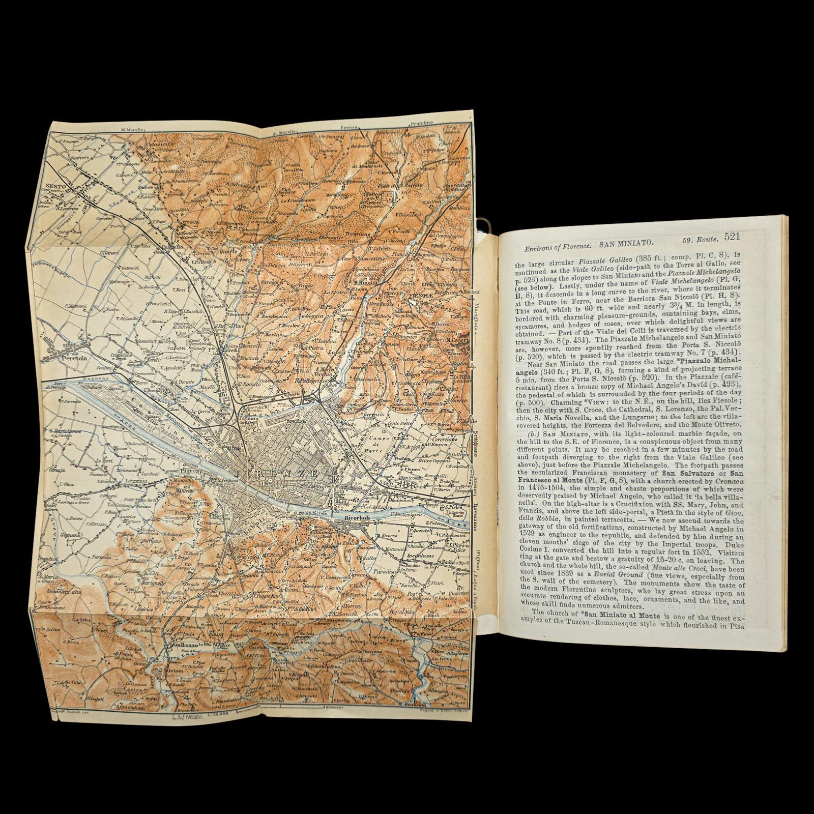 Antique Travel Book, Baedeker’s Northern Italy, Maps, Guide, Edwardian, C.1903 For Sale 6