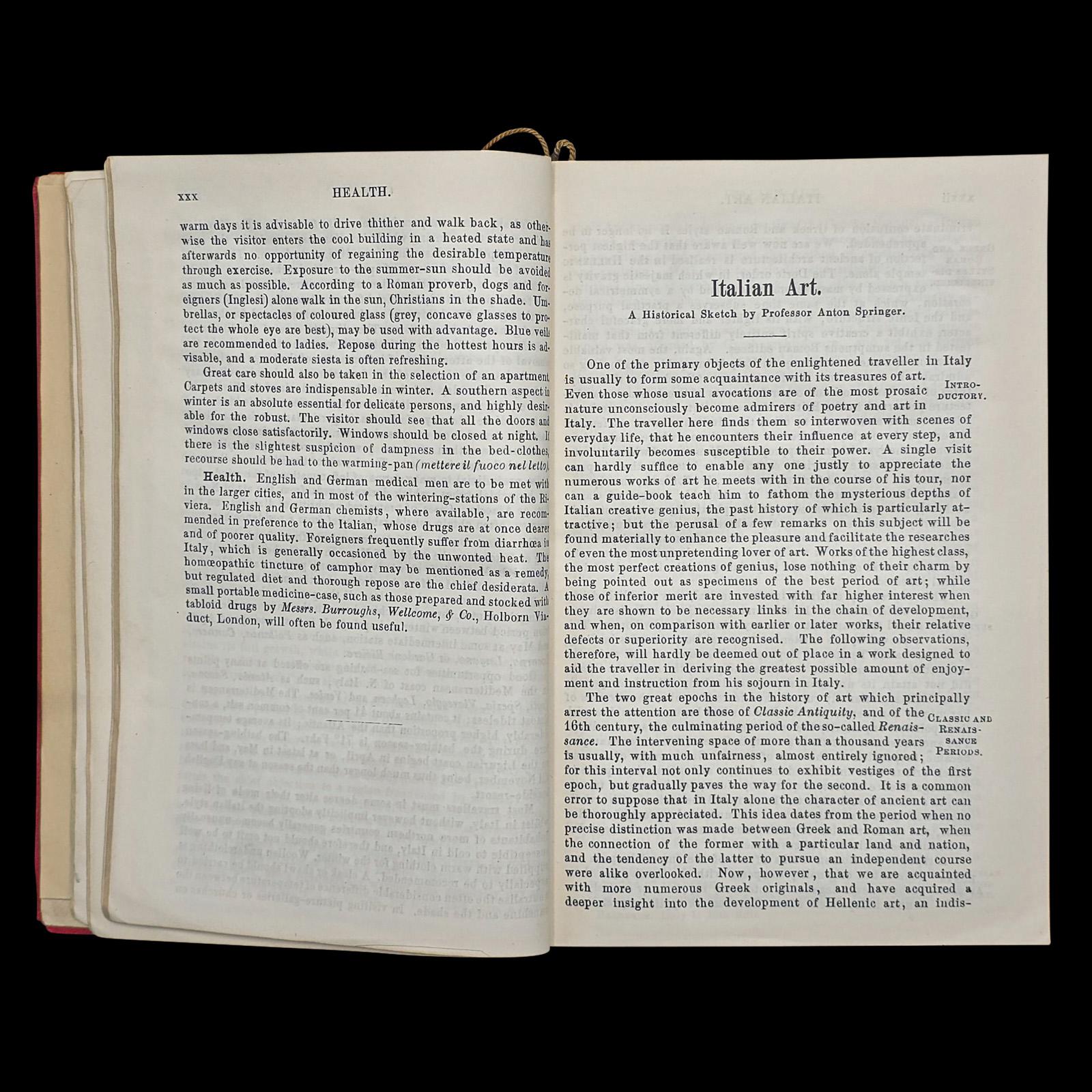Antique Travel Book, Baedeker’s Northern Italy, Maps, Guide, Edwardian, C.1903 In Good Condition For Sale In Hele, Devon, GB