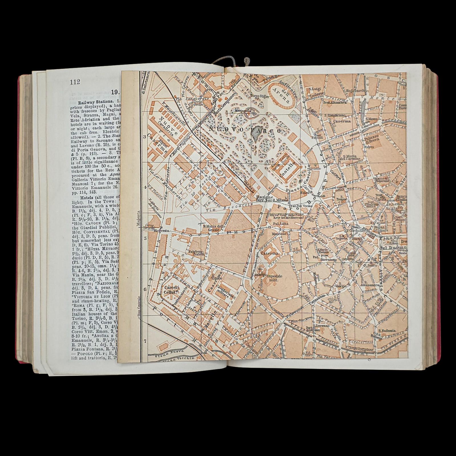 Antique Travel Book, Baedeker’s Northern Italy, Maps, Guide, Edwardian, C.1903 For Sale 3