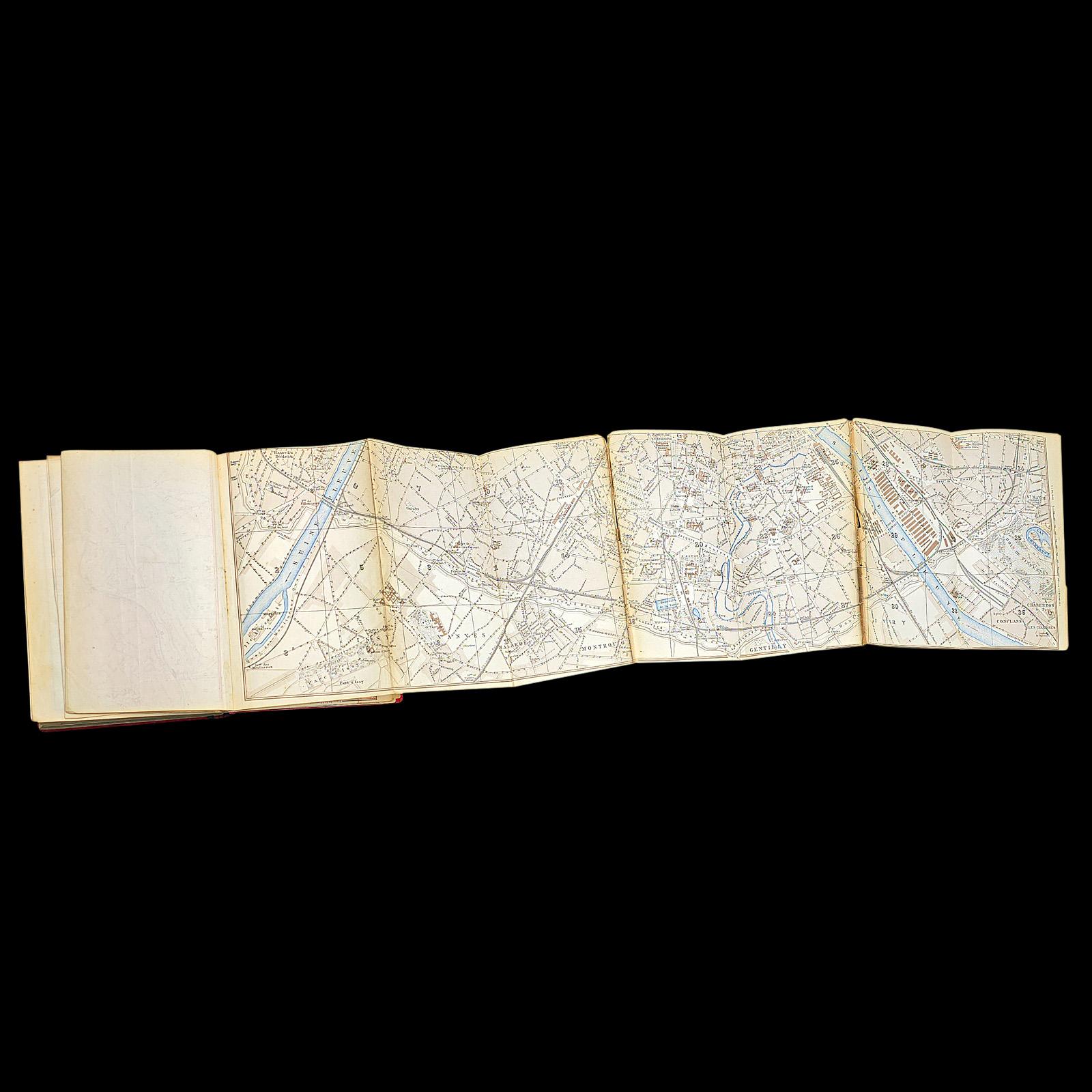 Antique Travel Book, Baedeker’s Paris and its Environs, Maps, Guide, Victorian For Sale 3