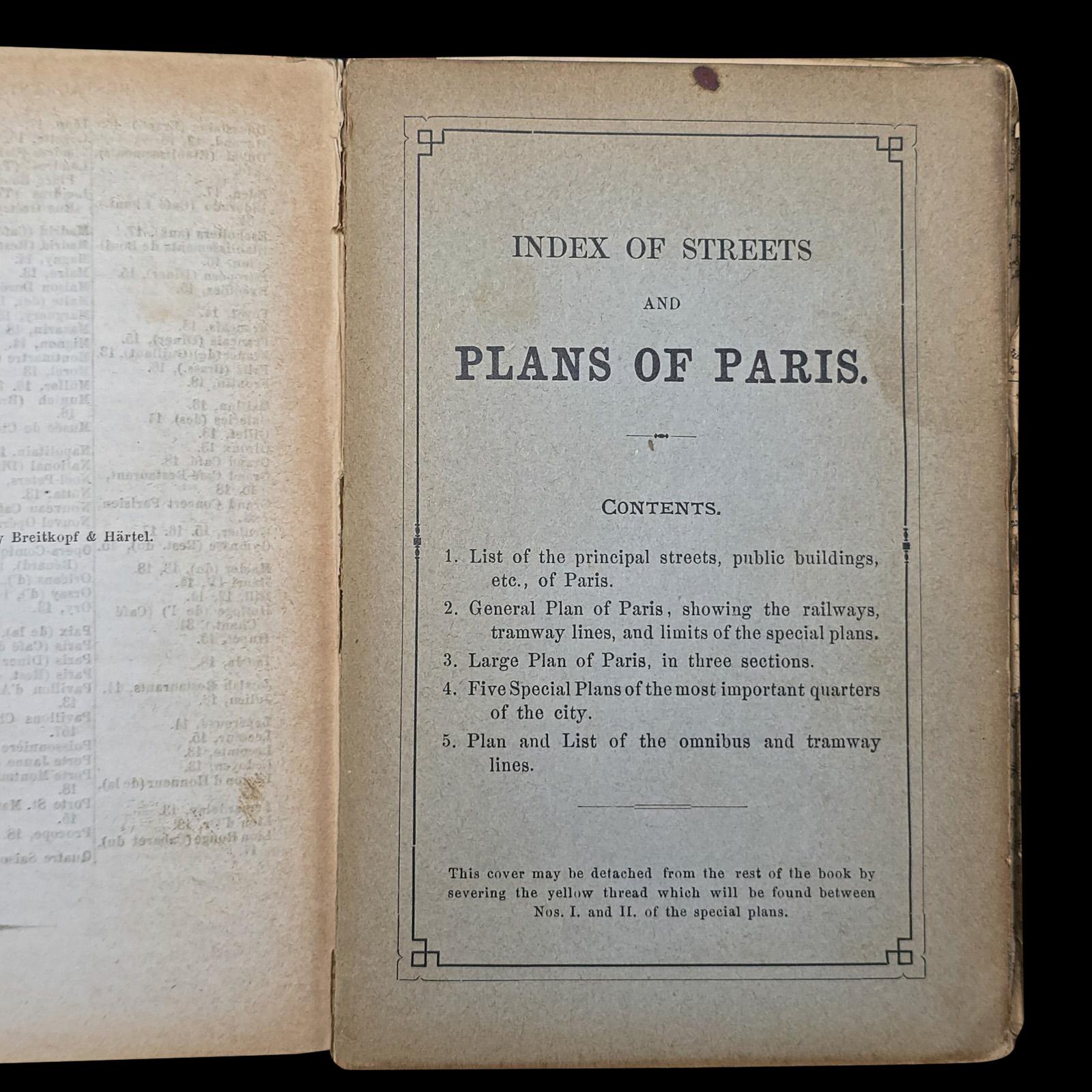 Antique Travel Book, Baedeker’s Paris and its Environs, Maps, Guide, Victorian For Sale 2